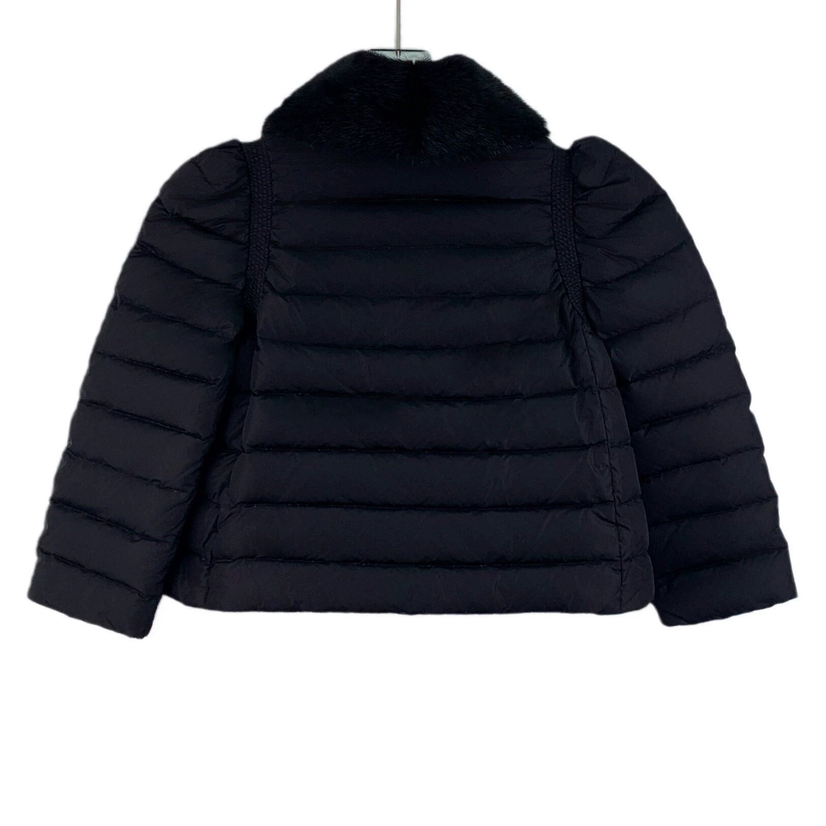Miu Miu Miu Miu Black Mink Fur Collar Long-Sleeve Down Jacket, Size L / US 10 / IT 46 - 2 Thumbnail