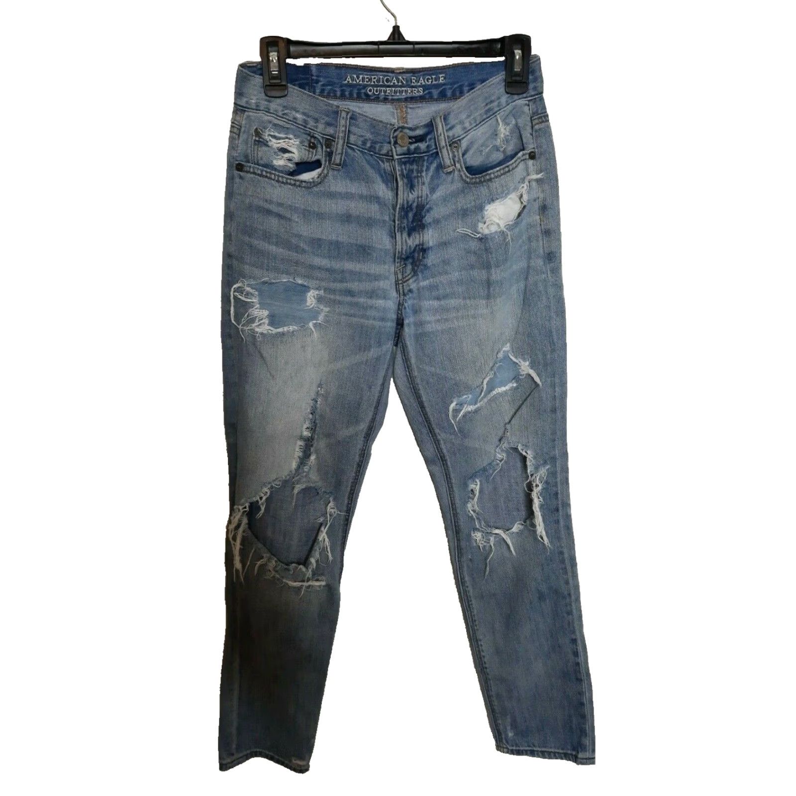 American Eagle Outfitters VINTAGE American Eagle Jeans Women's Size 2 Hi Rise Skinny Distressed Light Wash Size 26" / US 2 / IT 38 - 2 Thumbnail