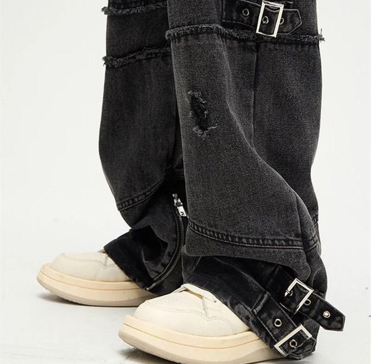 Other Baggy Ripped Stacked Jeans Cargo Pants Size US 34 / EU 50 - 4 Thumbnail