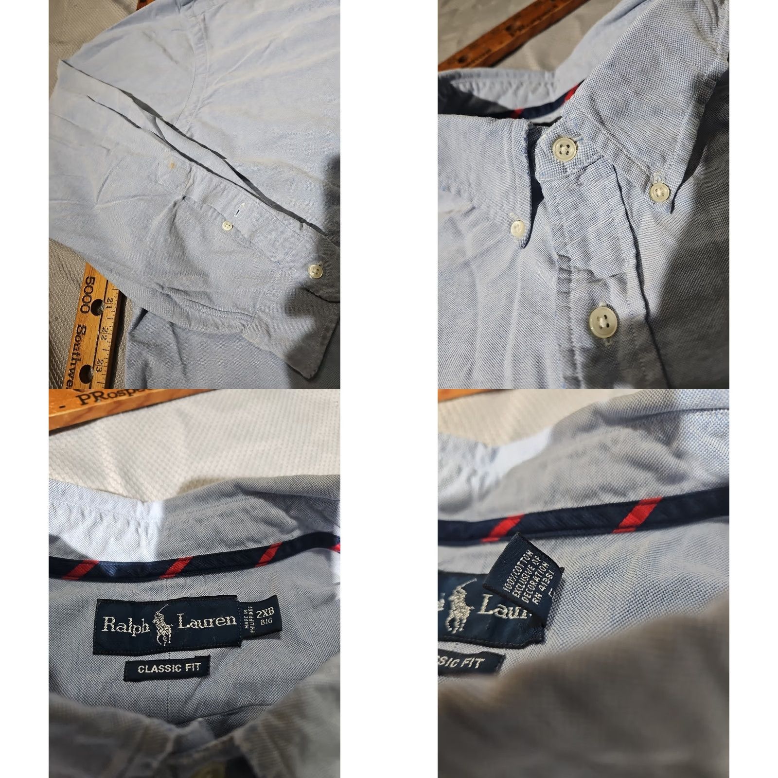 Polo Ralph Lauren Ralph Lauren Shirt Mens 2XB BIG Blue Button Preppy Classic Fit Flesh Pony Oxford Shirt Size US XXL / EU 58 / 5 - 8 Thumbnail