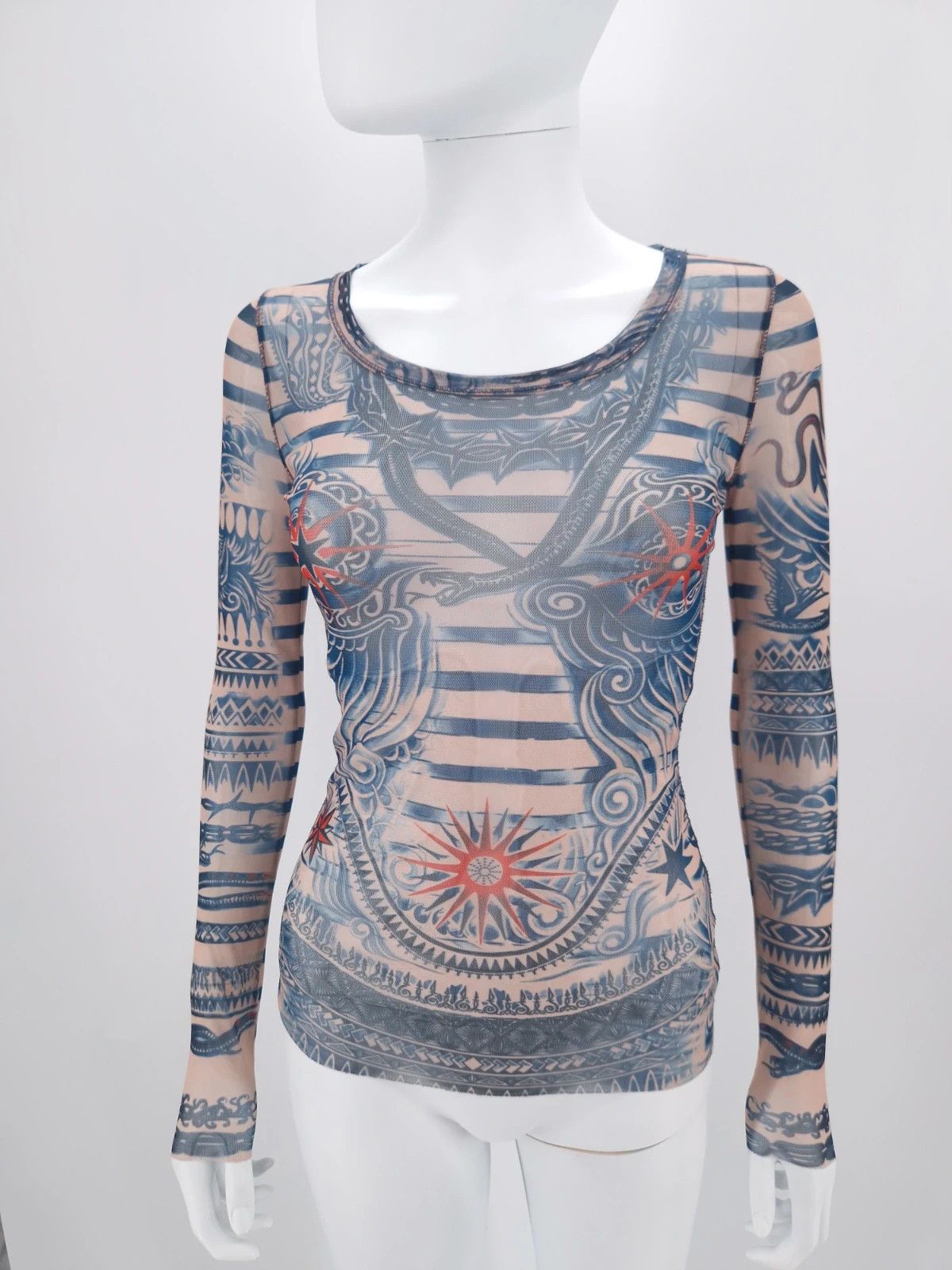 Jean Paul Gaultier JPG Tattoo Mesh Top Size XS / US 0-2 / IT 36-38 - 3 Thumbnail