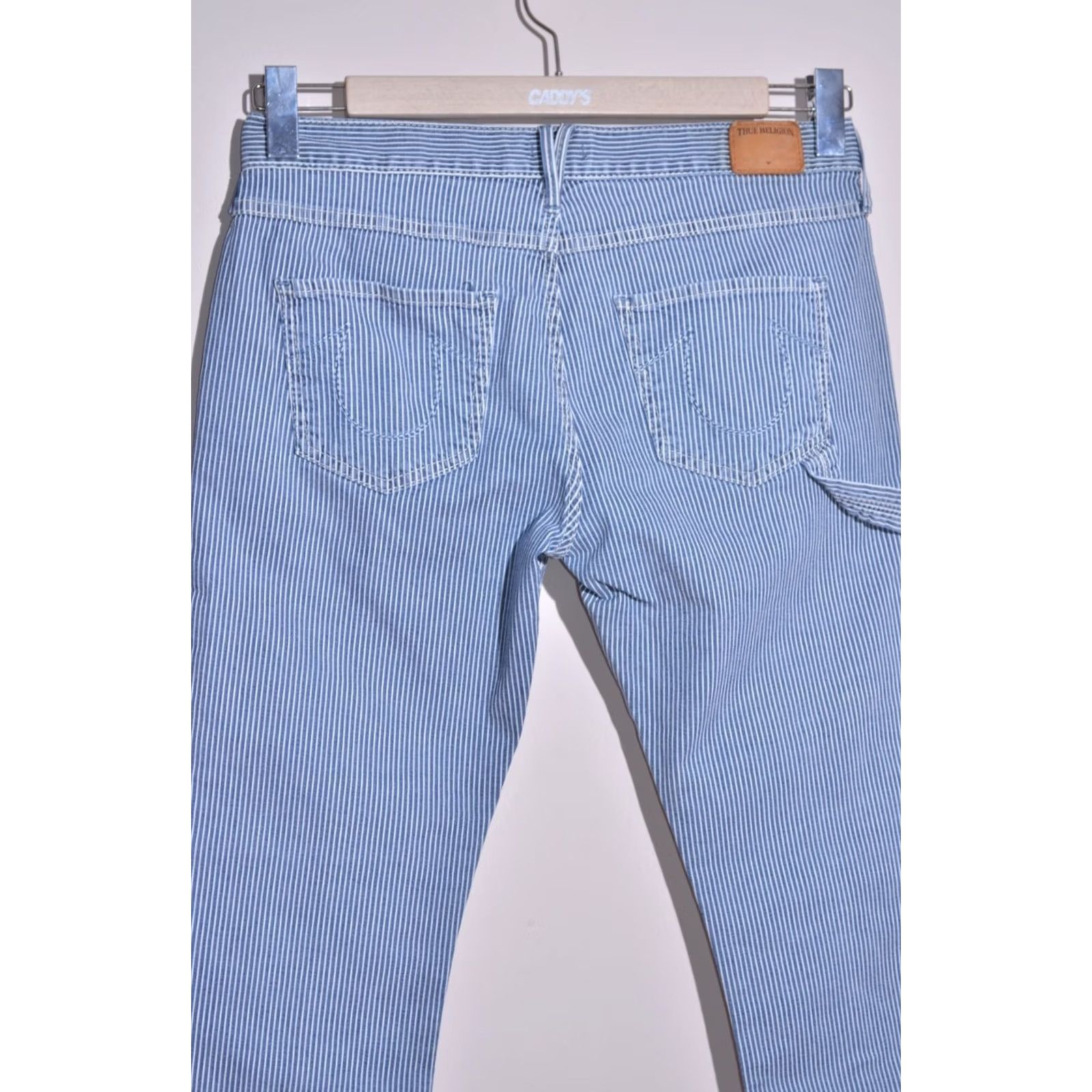 True Religion True Religion Womens Audrey Carpenter Slim Striped Boyfriend Jeans Size 29 Size 29" - 7 Thumbnail