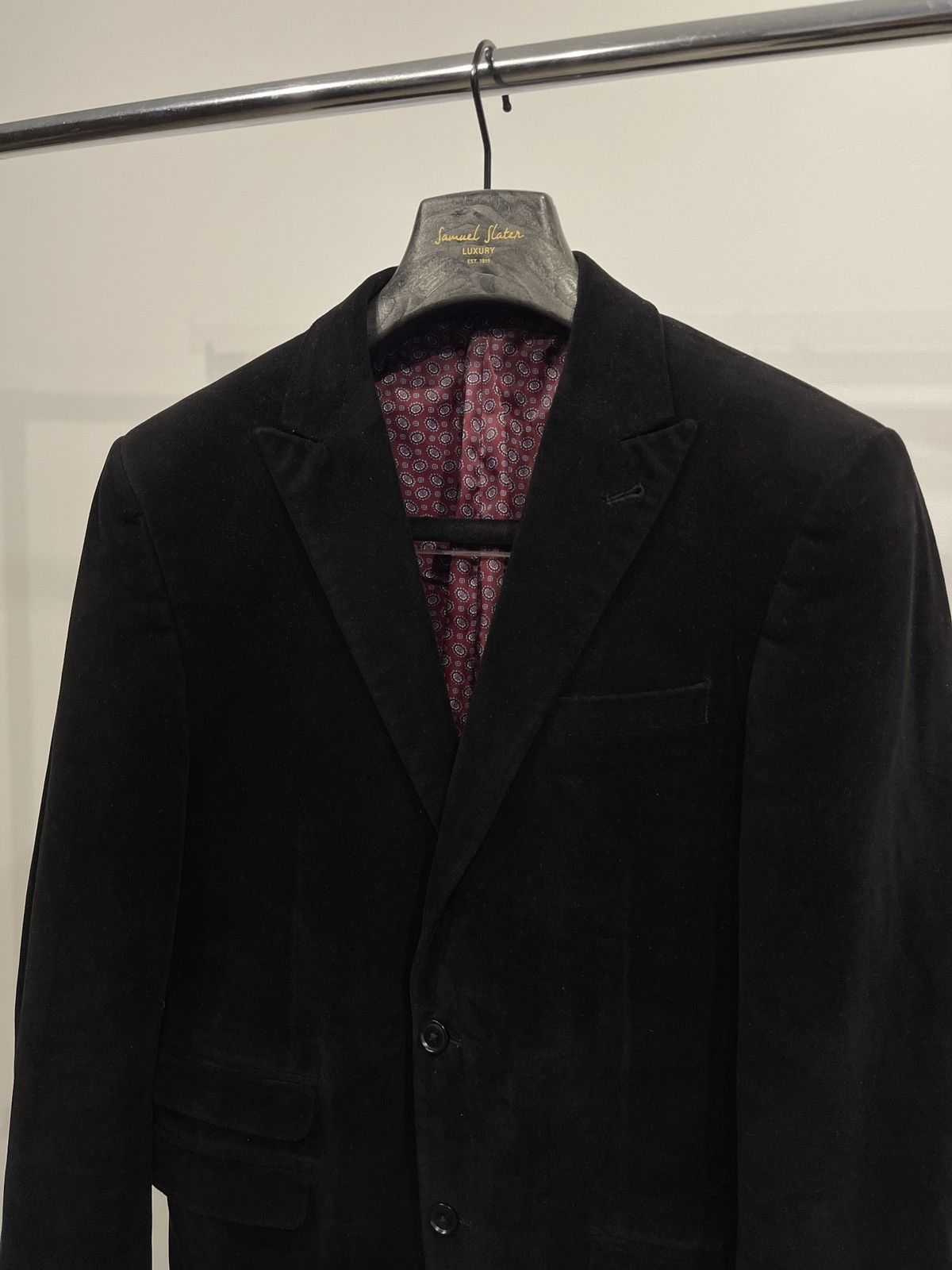 NEXT Vintage velvet blazer black velour classic jacket sport coat Size 40R - 3 Thumbnail