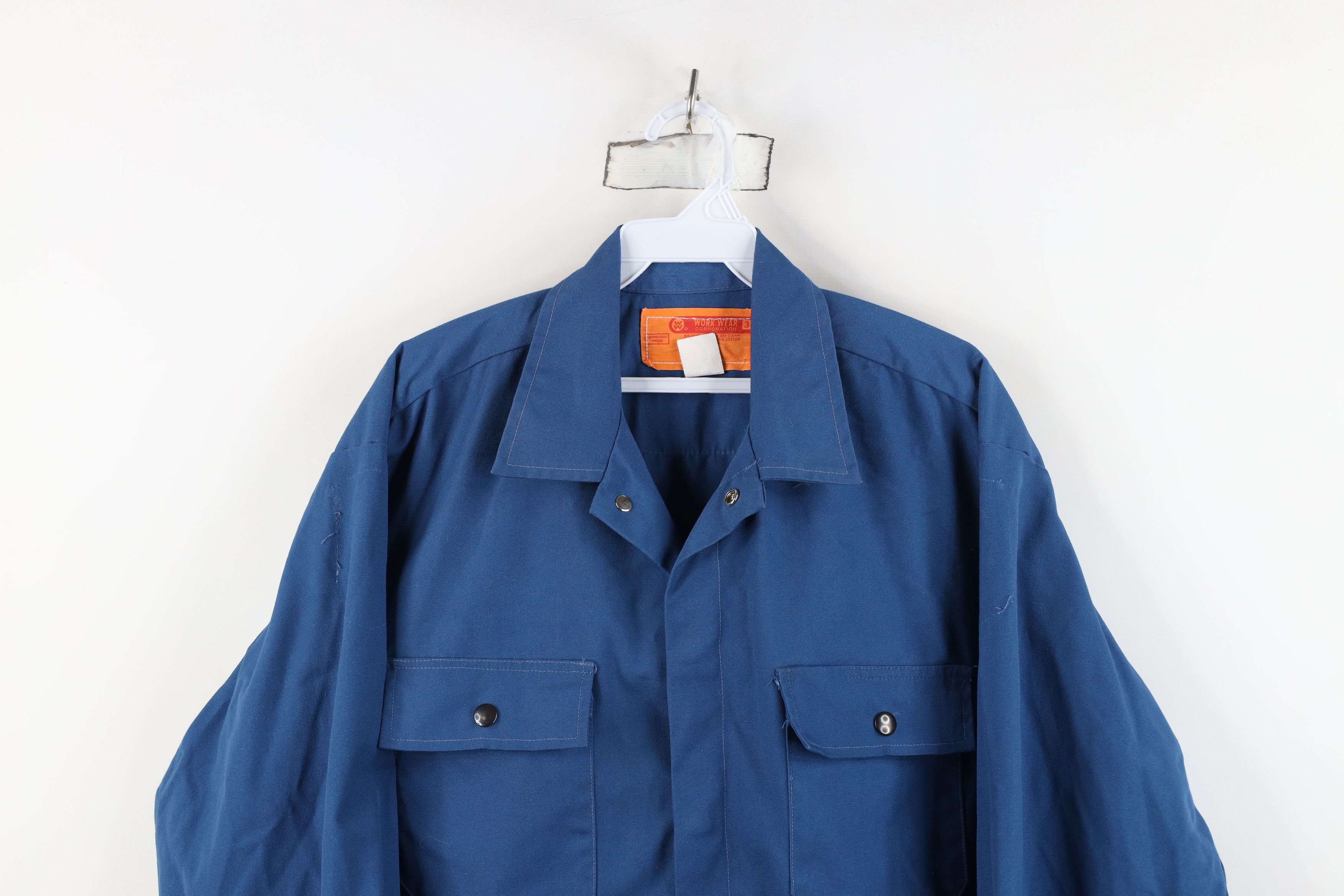 Vintage Vintage 70s Workwear Mechanic Button Shirt Jacket Blue USA Size US M / EU 48-50 / 2 - 2 Thumbnail