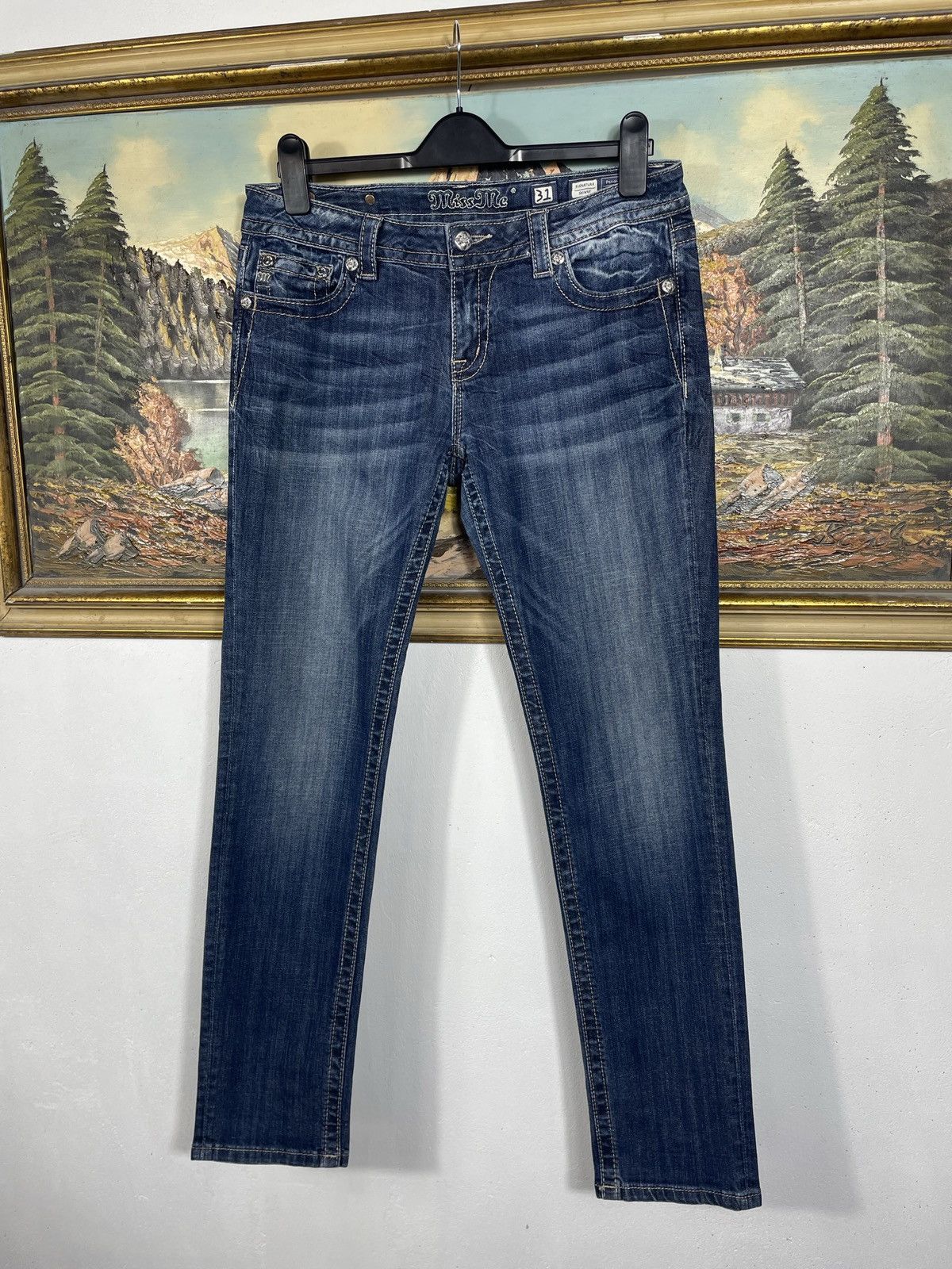 Miss Me × Rock Revival × True Religion Miss Me Vintage Y2k Avant Garde Denim Jeans Trousers Pants Size 31" - 5 Thumbnail
