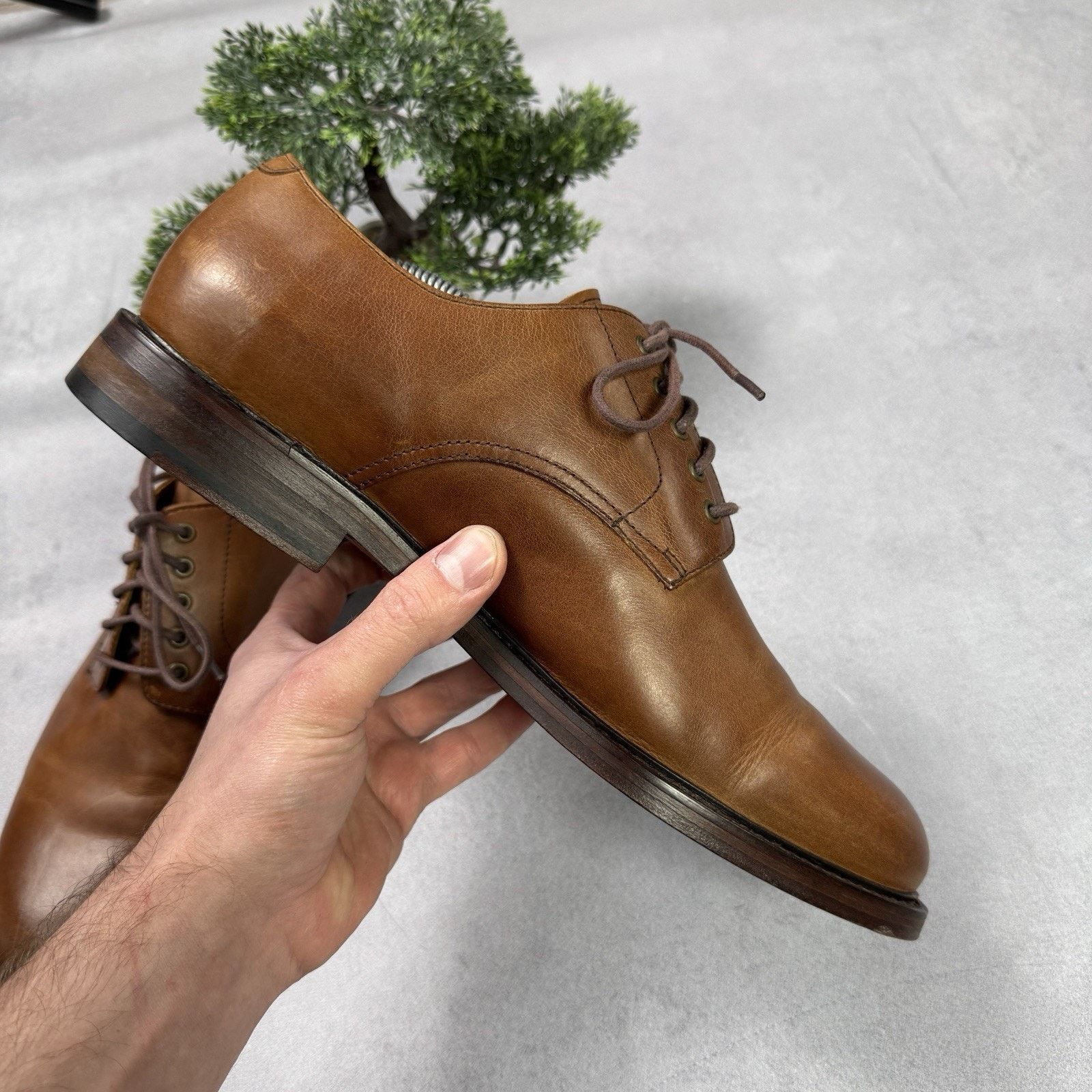 Polo Ralph‎ Lauren Men\'s Brown Leather Lace Up Oxford Dress Shoes Size 7.5D Polo Ralph Lauren Derby Brown Leather Shoes Oxford Men main image 3