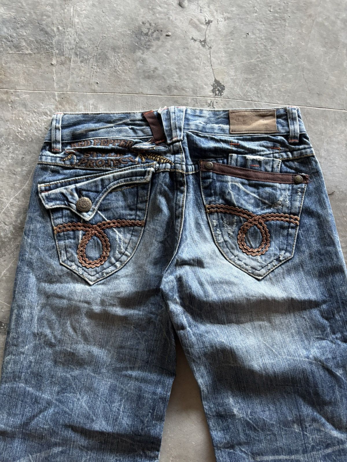 Hysteric Glamour RED PEPPER flare low rise japanese denim faded whiskered Size US 28 / EU 44 - 15 Thumbnail