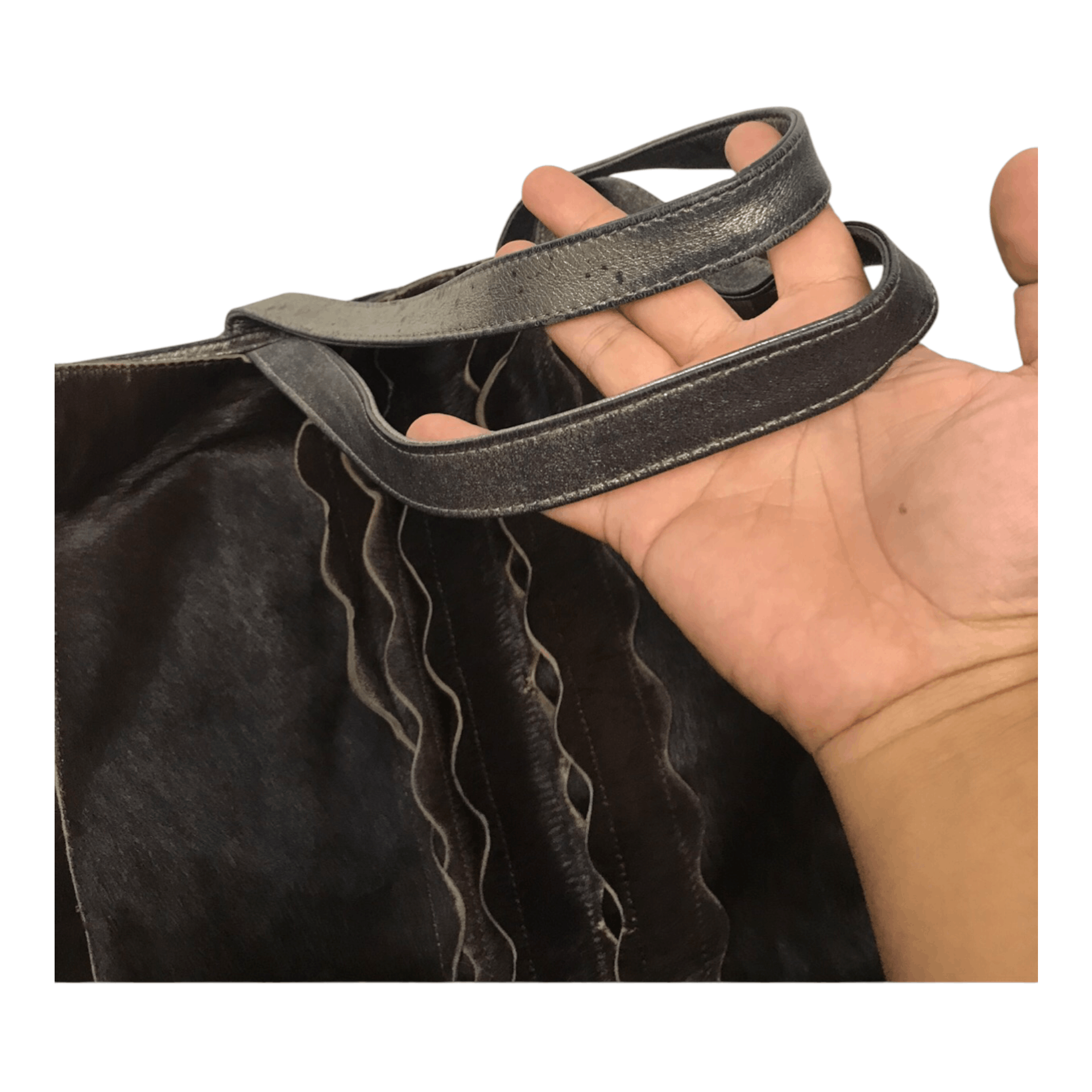 Comme des Garcons × Designer × Japanese Brand CimabueLeather Fur Tote Bag Size ONE SIZE - 4 Thumbnail