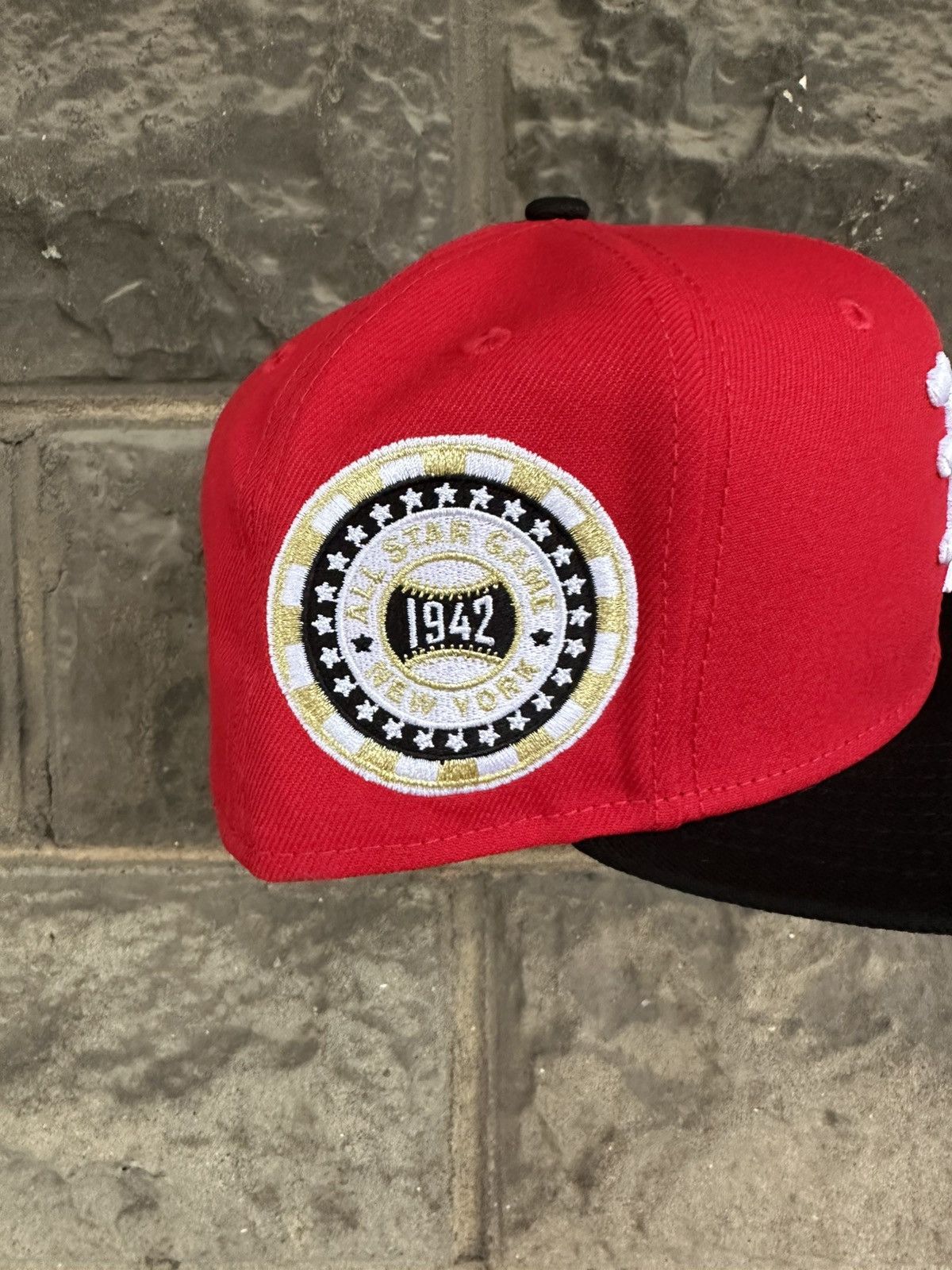 MLB × New Era × Supreme 7 3/8 CHAMPAGNE NEW YORK GIANTS 1942 ALL STAR GAME PATCH HAT Size ONE SIZE - 2 Thumbnail