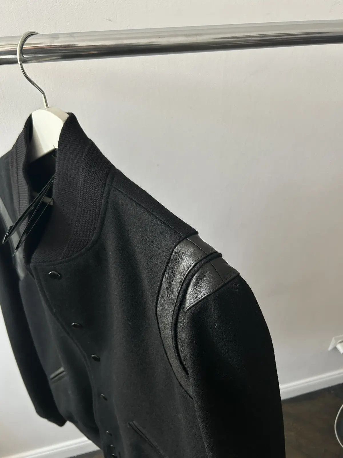 Sz 50 NWT Saint Laurent Teddy Wool Leather Varsity Jacket