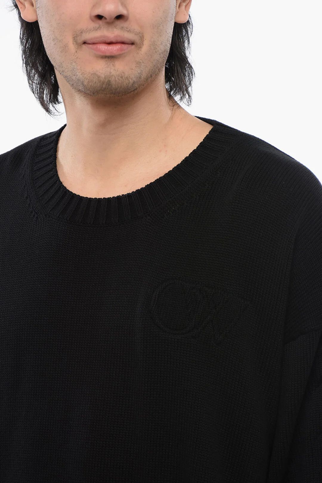 Off-White og1mm0526 Cotton Crewneck Sweater in Black Size US S / EU 44-46 / 1 - 3 Thumbnail