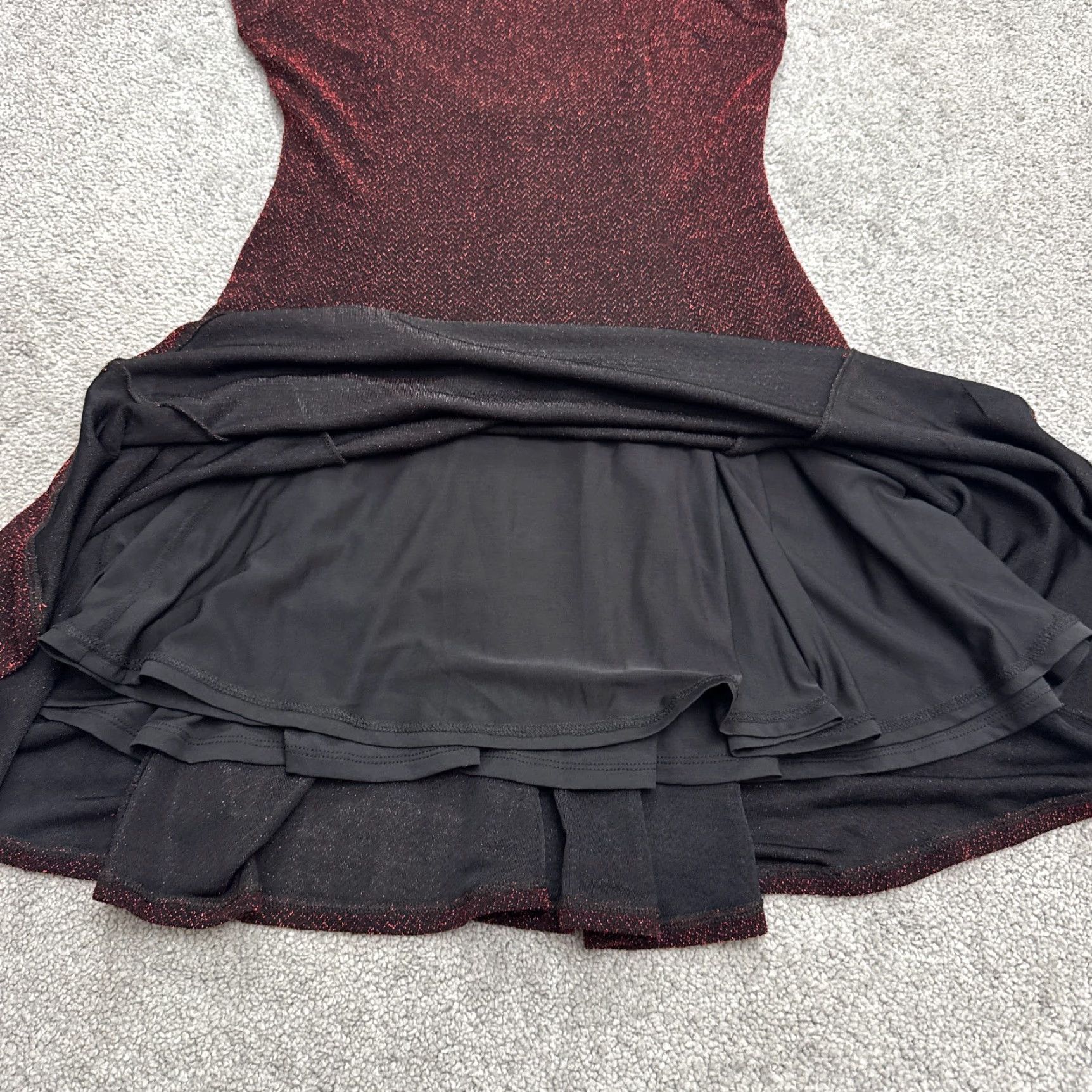 Vintage Les Petites Paris Metallic Backless Sparkle Midi A-Line Dress Womens Medium Red Size M / US 6-8 / IT 42-44 - 4 Thumbnail