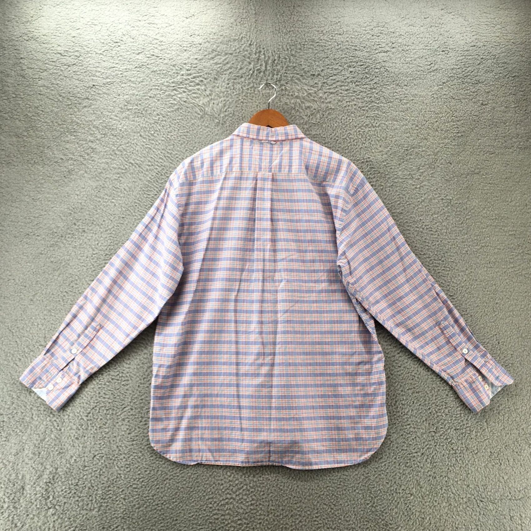 Tommy Hilfiger Tommy Hilfiger Long Sleeve Button Up Mens Large Blue Plaid Cotton Casual Collar Shirt Size US L / EU 52-54 / 3 - 7 Thumbnail