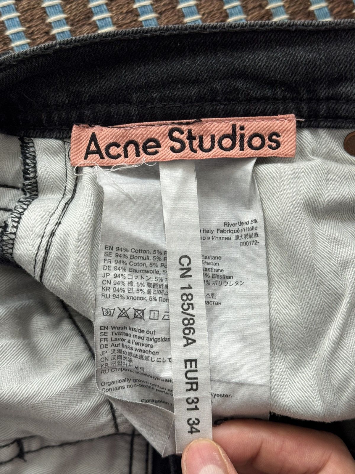 Acne Studios River Jeans Faded Black Size US 31 - 3 Thumbnail