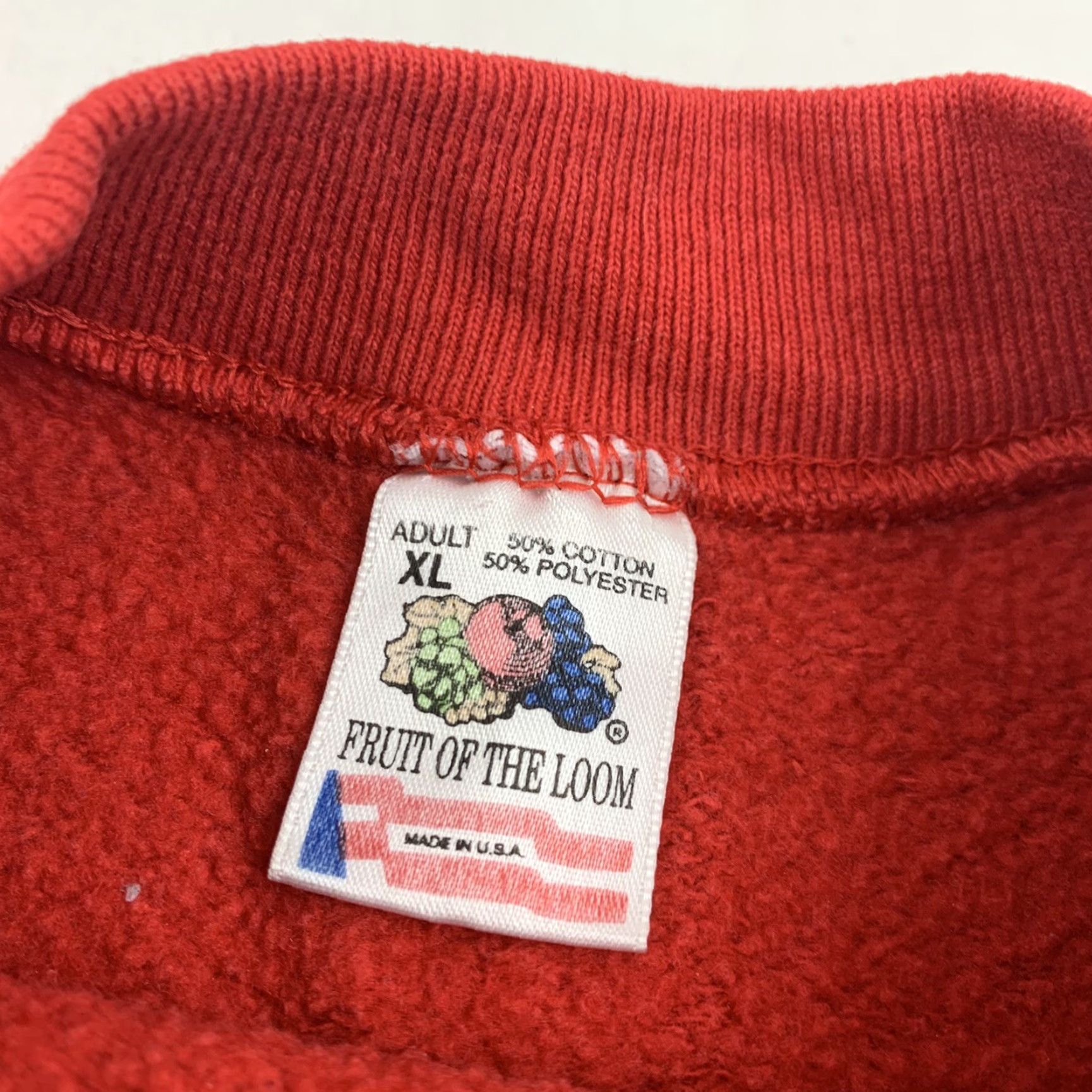 Fruit Of The Loom VINTAGE Fruit of the Loom Nexus Hair Care Sweatshirt XL Red Embroidered Crewneck Activewear 90s Womens Size XL / US 12-14 / IT 48-50 - 4 Thumbnail