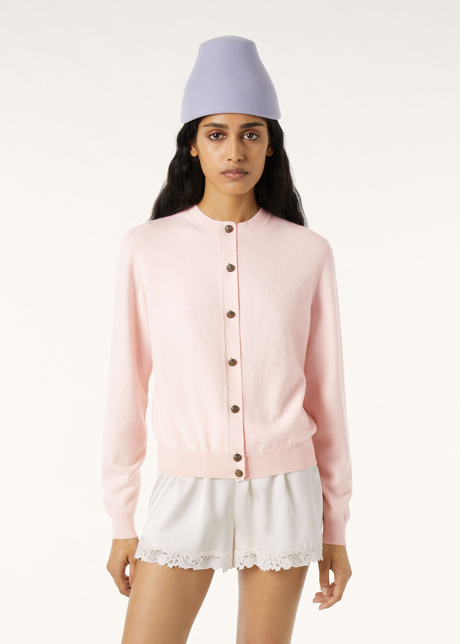 Loro Piana os11x0326 FAQ8645 Classic Cardigan in Pale Baby Rose Size S / US 4 / IT 40 - 4 Thumbnail