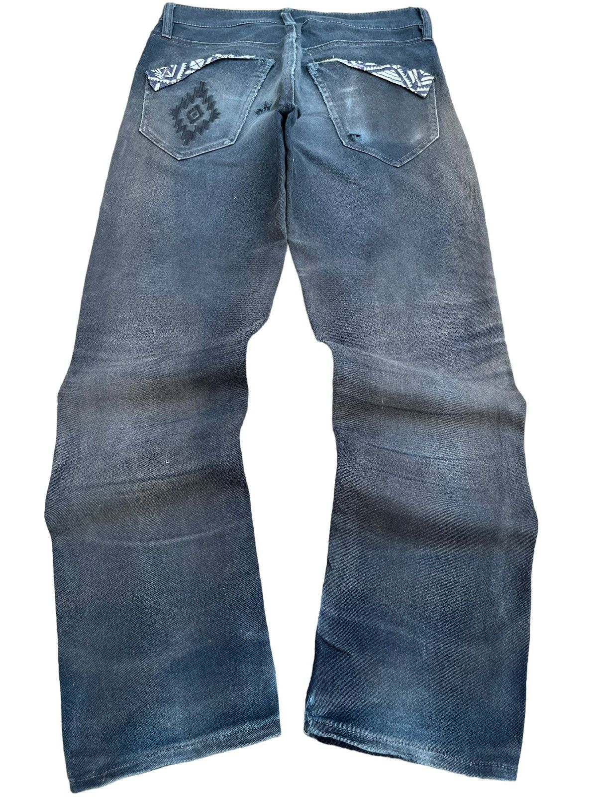 Japanese Brand Vintage Japanese Black Mud Faded Washed Chimayo Pocket Jeans Size US 31 - 2 Thumbnail