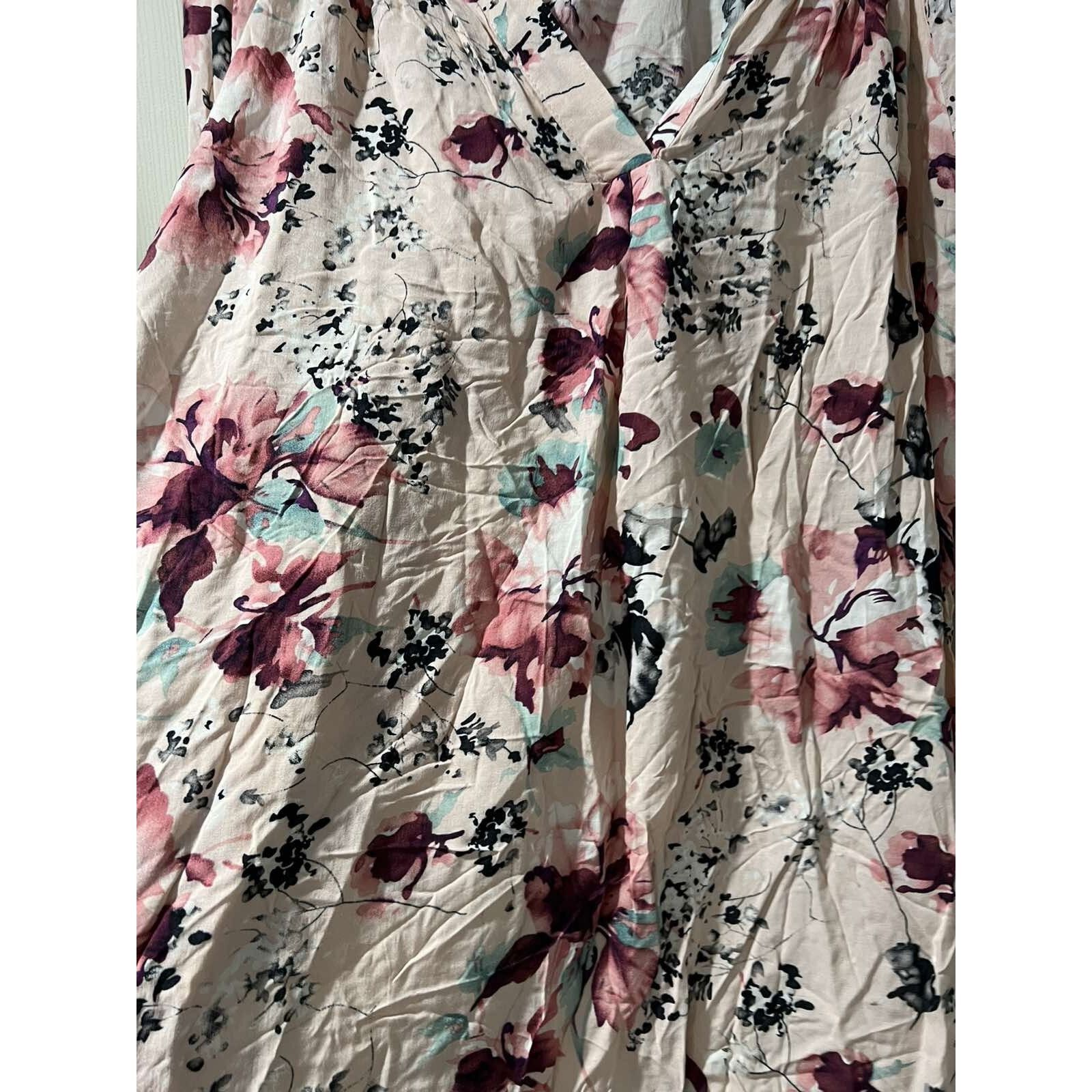 & Other Stories Lucy & Laurel Womens Floral V Neck Pullover Size 1X A003282 Size XL / US 12-14 / IT 48-50 - 2 Thumbnail