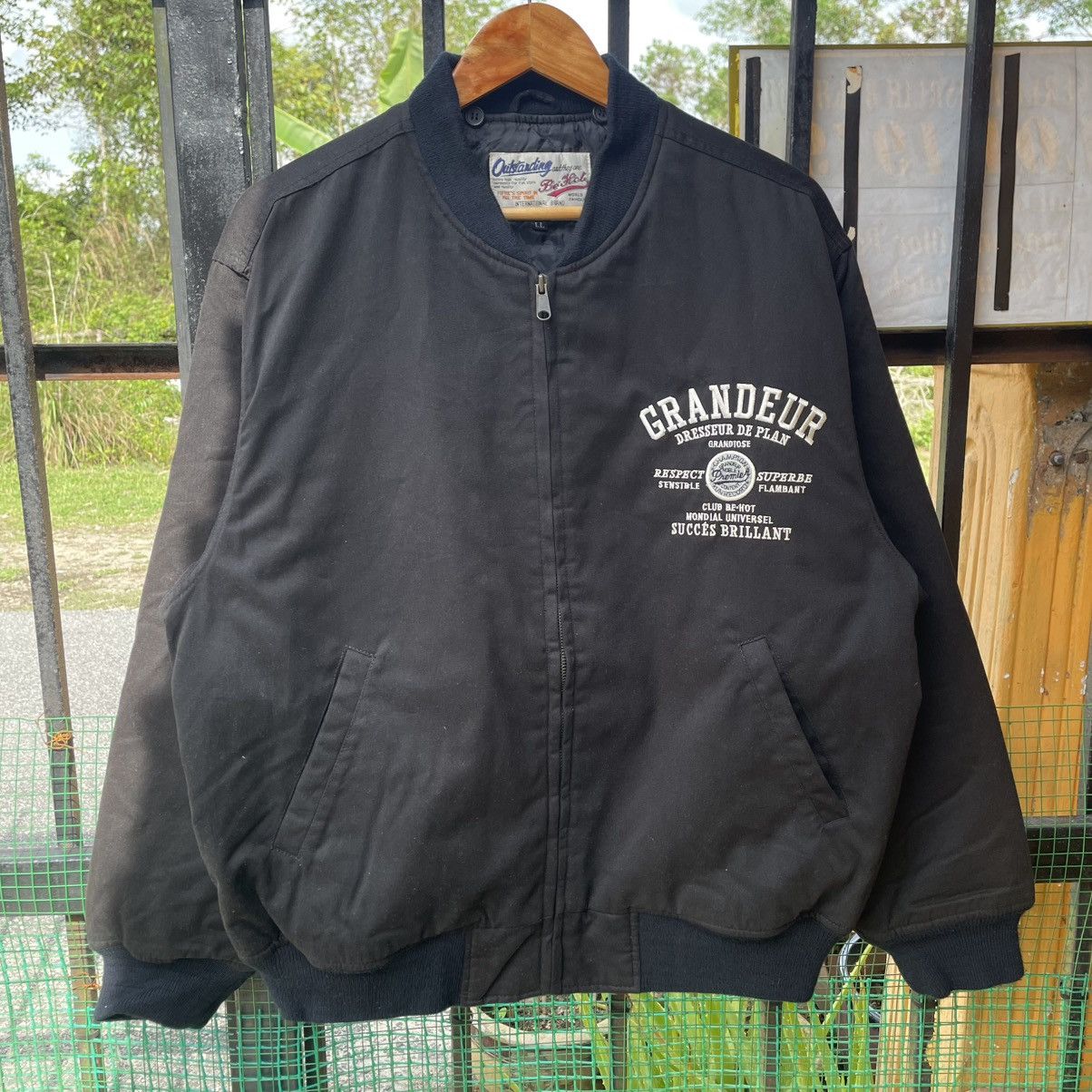 Japanese Brand 🔥🇯🇵Gran Deur Big Spellout Full Zipper Bomber Varsity Jacket Size US L / EU 52-54 / 3 - 6 Thumbnail