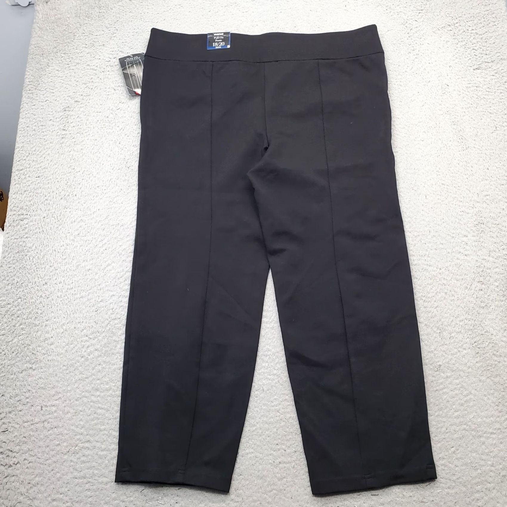Avenue Avenue Ponte Pants Womens Petites 18/20 Black Stretch Casual Straight Leg Pull On Size 40" / US 18 - 2 Thumbnail