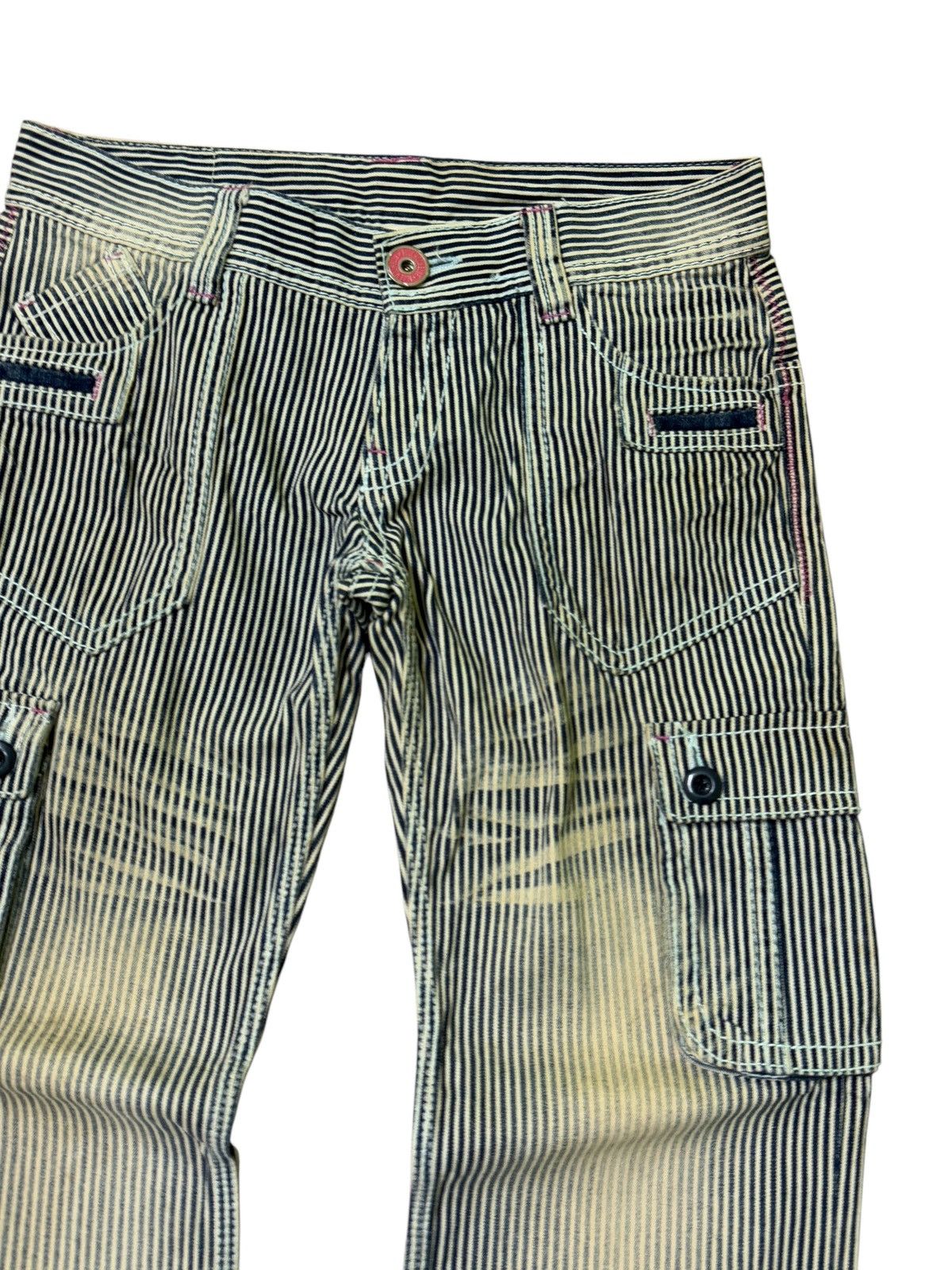 Japanese Brand HICKORY BLUE MOON BLUE CARGO ACID WASHED DISTRESSED JEANS Size US 32 / EU 48 - 5 Thumbnail