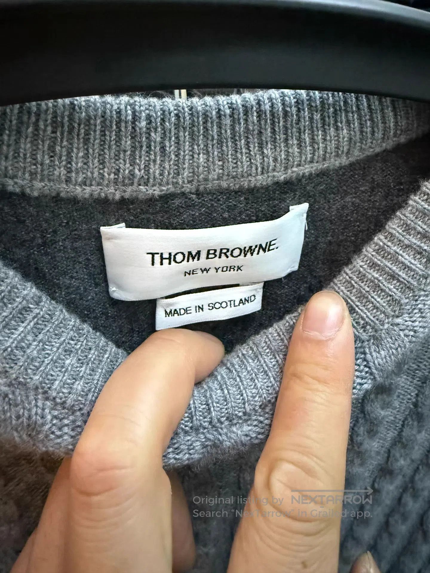Thom Browne Gray Cable Knit Long Sleeve Sweater Size L. Size US L / EU 52-54 / 3 - 3 Thumbnail