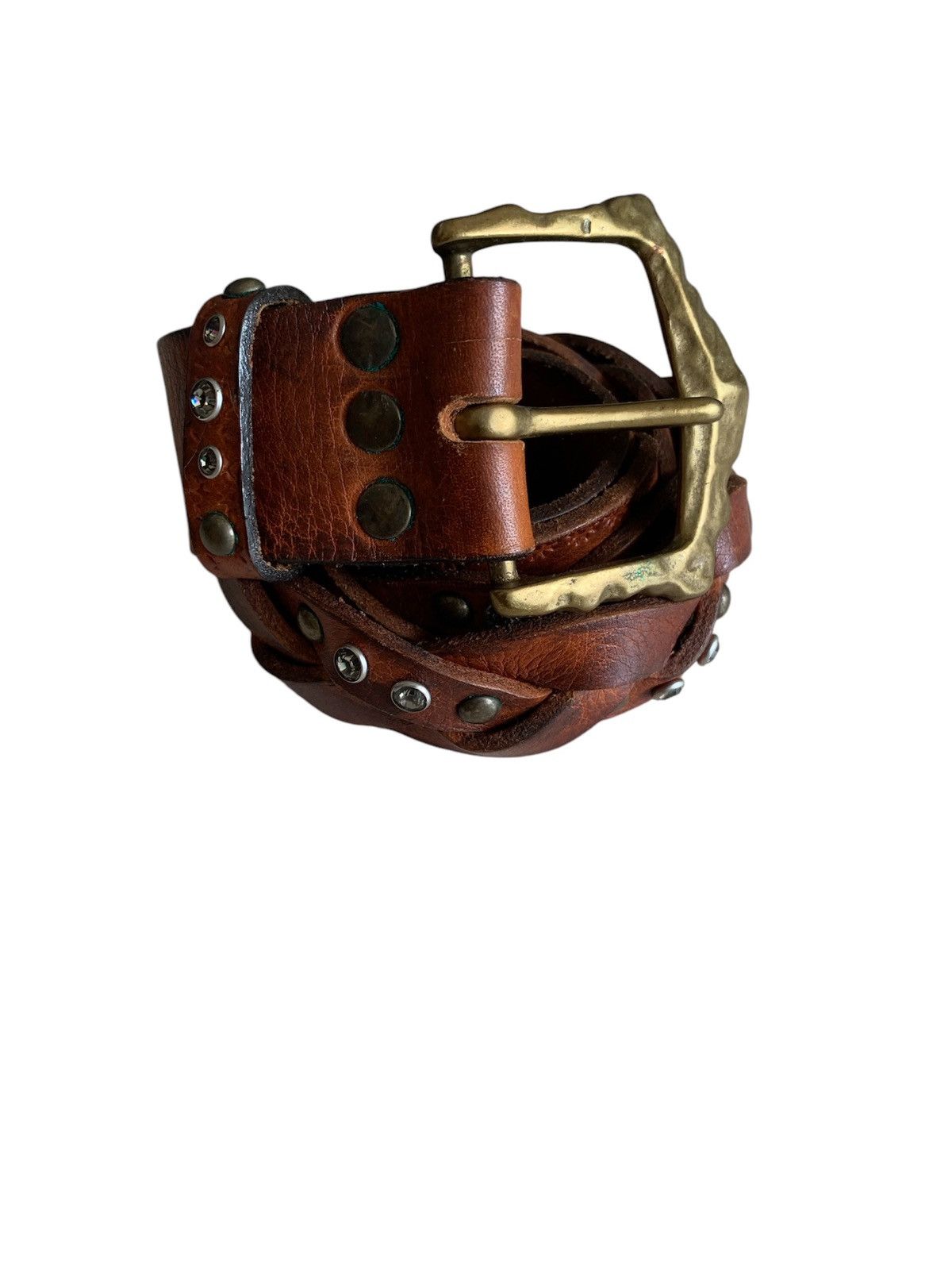 Leather Leather belt with stud Size ONE SIZE - 2 Thumbnail