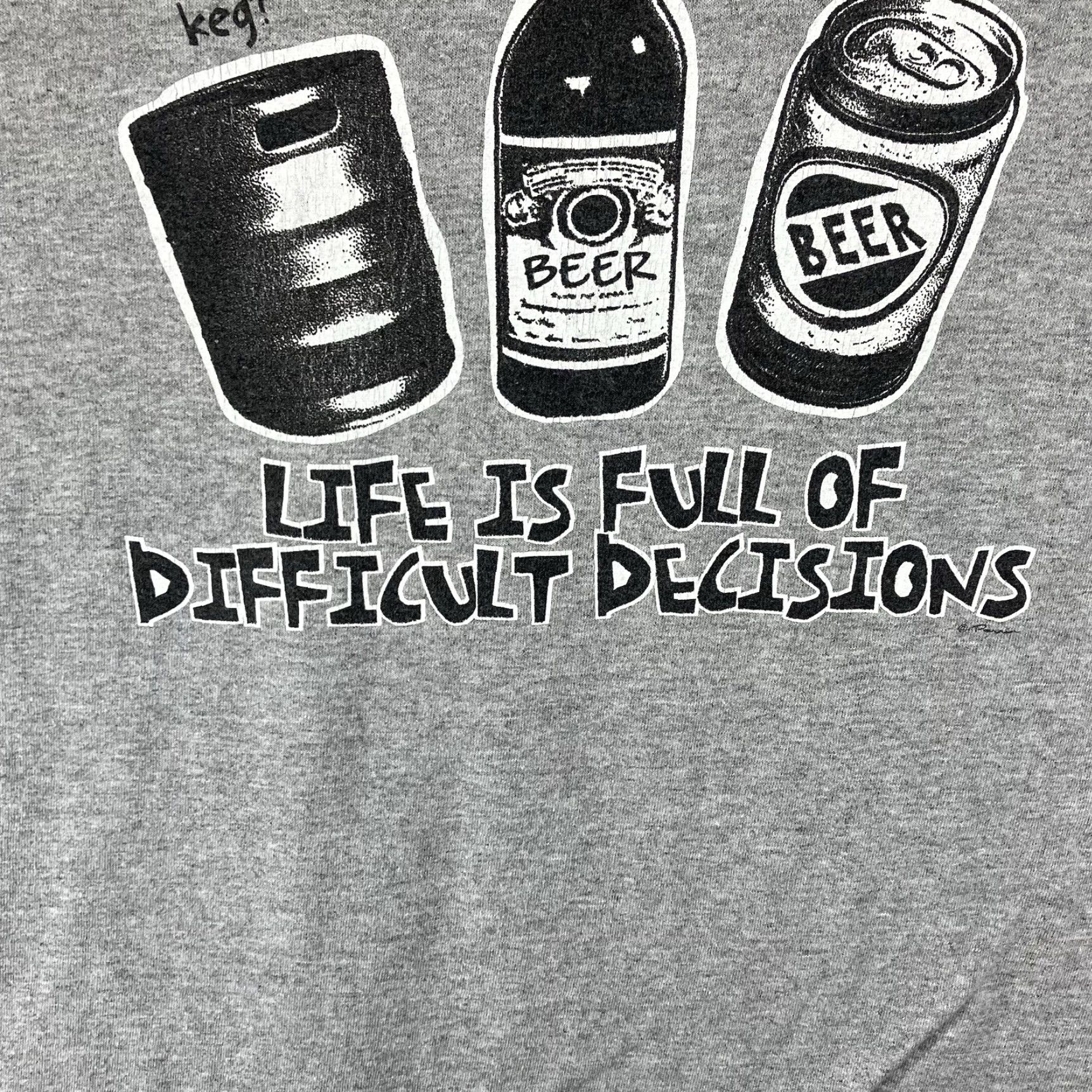 Gildan Vintage Beer Humor T Shirt XL Keg Bottle Can Dad Jokes Short Sleeve 2000s Size US XL / EU 56 / 4 - 7 Thumbnail