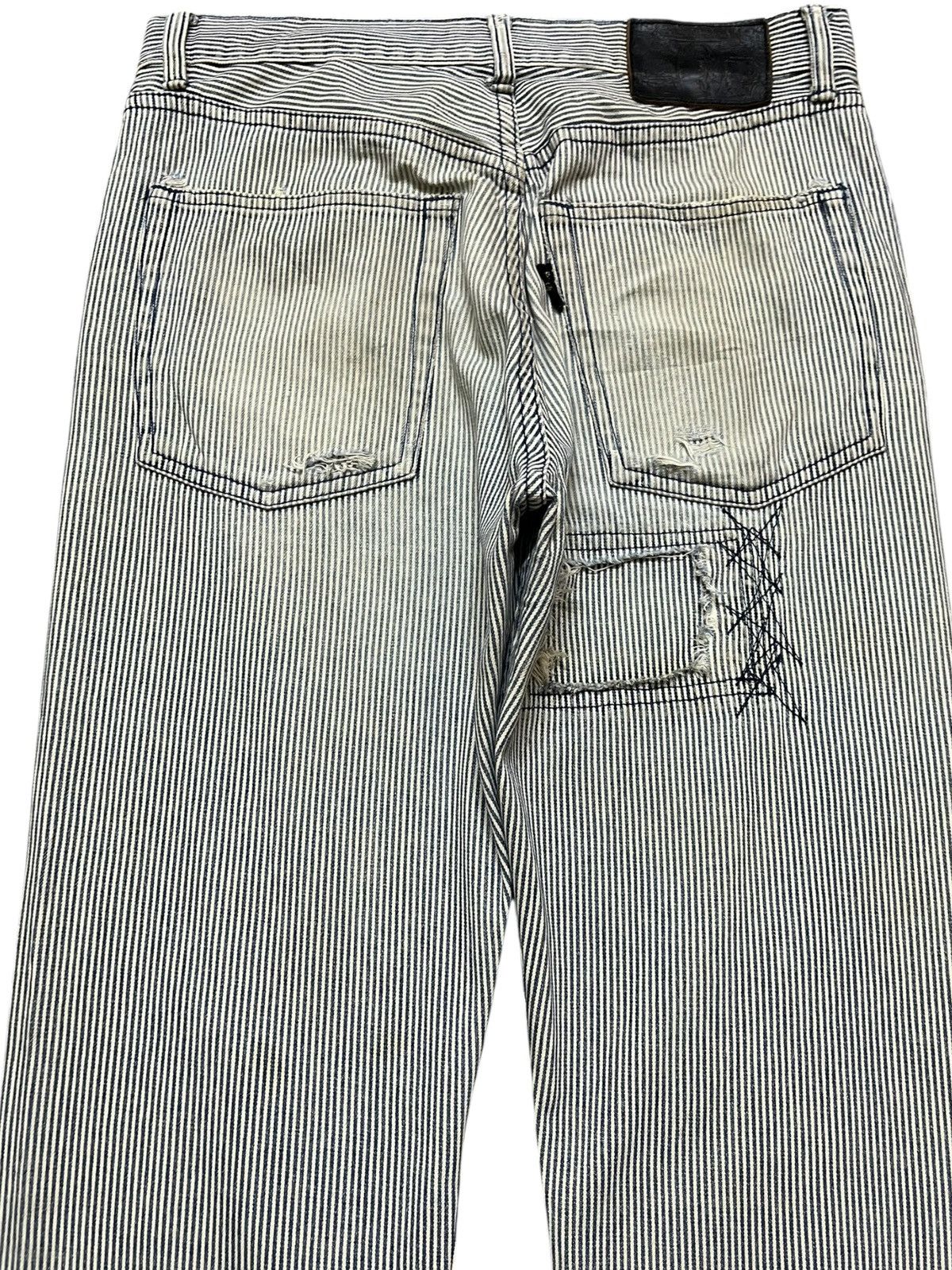 Beams Japan Vintage Beams Hickory Stripe Distressed Denim Size US 30 / EU 46 - 6 Thumbnail