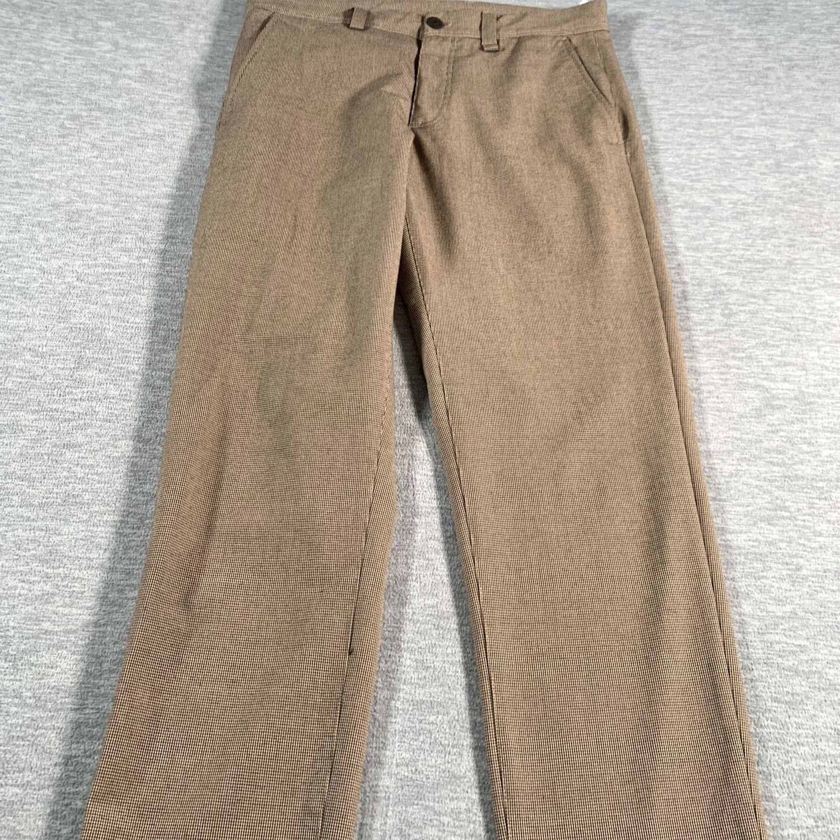 Zara Zara Pants Mens 30 Brown Slim Fit Dress Trousers Stretch Modern Check Pattern Size US 30 / EU 46 - 3 Thumbnail