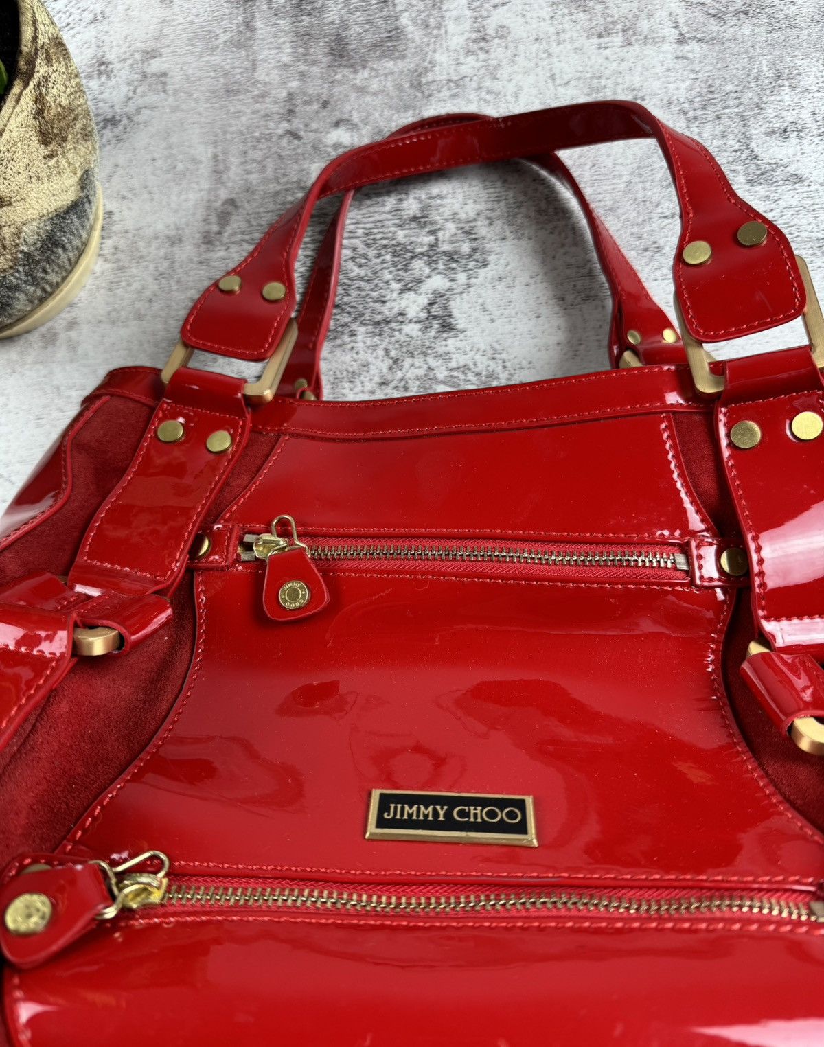 Jimmy Choo Jimmy Choo Maddy Cobalt Red 2003 Luxury Crossbody Italian Leather Bucket Bag Size ONE SIZE - 4 Thumbnail