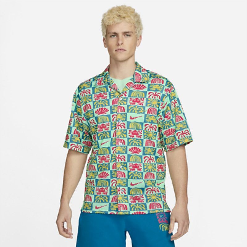 Nike Nike Mesh Button-Up Hawaiian Resort Camp Shirt Men's Small Size US S / EU 44-46 / 1 - 2 Thumbnail