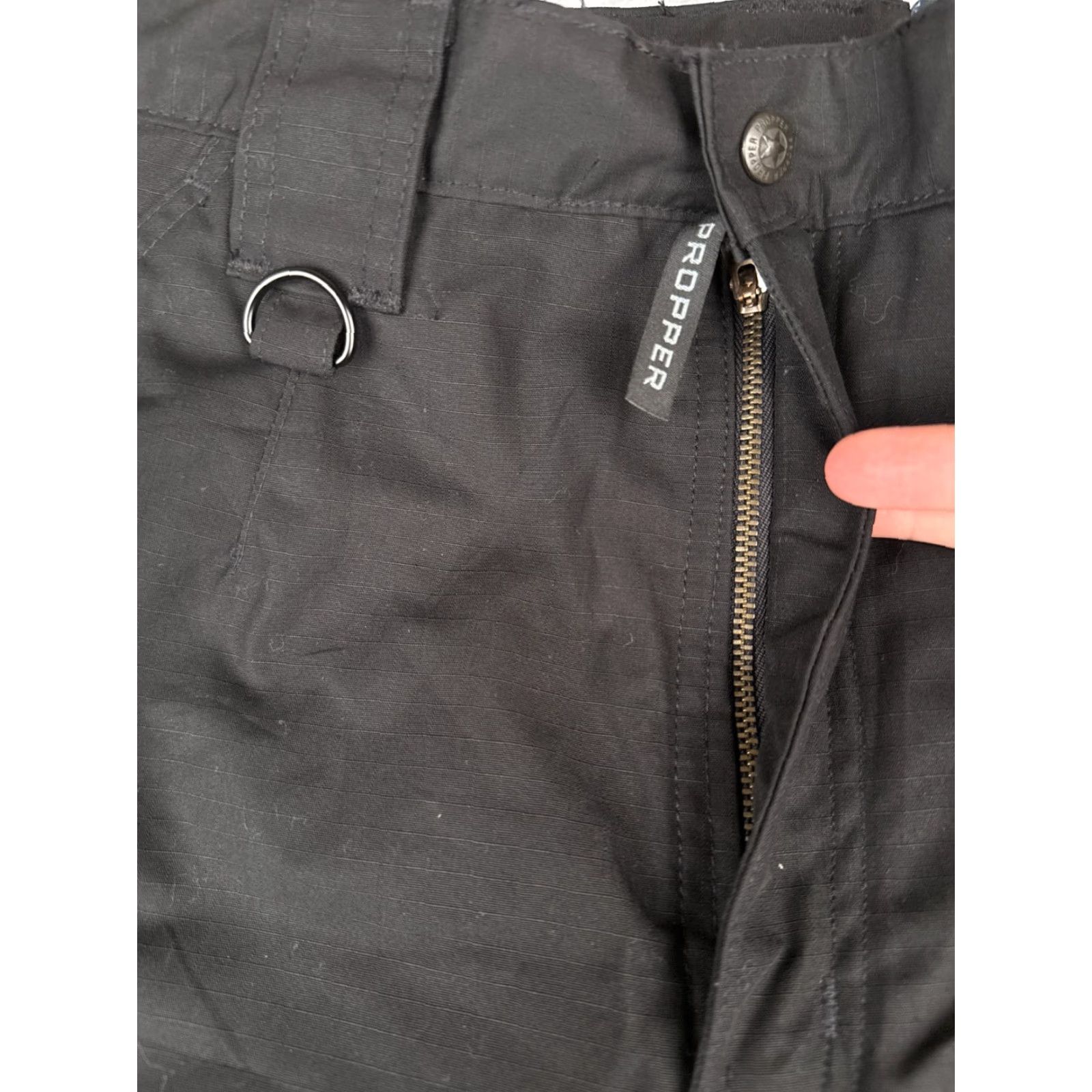 Propper PROPper Pants Women 14 Black Cargo Rip-Stop Fabric Double Knee Poly Blend Unhem Size 36" / US 14 / IT 50 - 5 Thumbnail