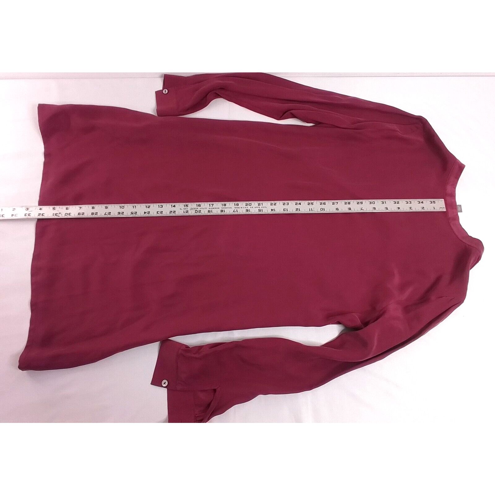 J. Jill J Jill Silk Dress Women's Medium Petite Long Sleeve Burgundy Size M / US 6-8 / IT 42-44 - 11 Thumbnail