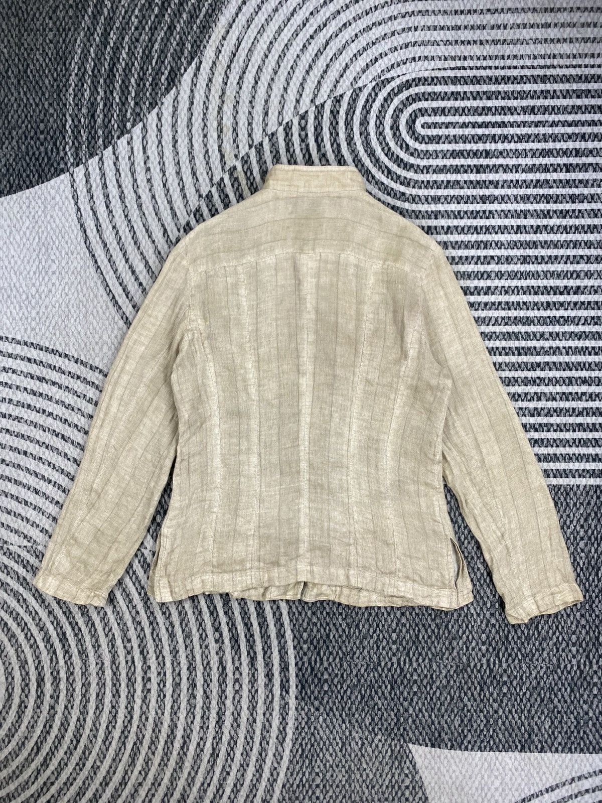 Krizia Uomo Vintage EVEX By Krizia Beige Linen Jacket Size M / US 6-8 / IT 42-44 - 2 Thumbnail