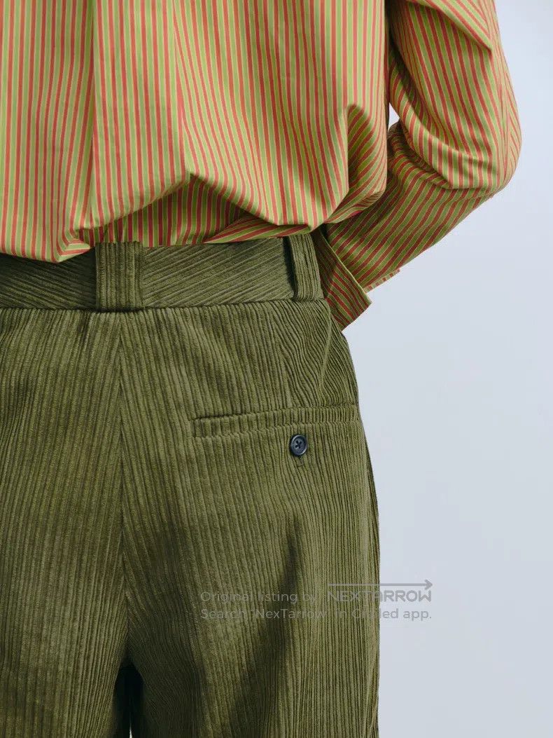 Helmut Lang Helmut Lang Green corduroy wide-leg pants Size US 31 - 7 Thumbnail