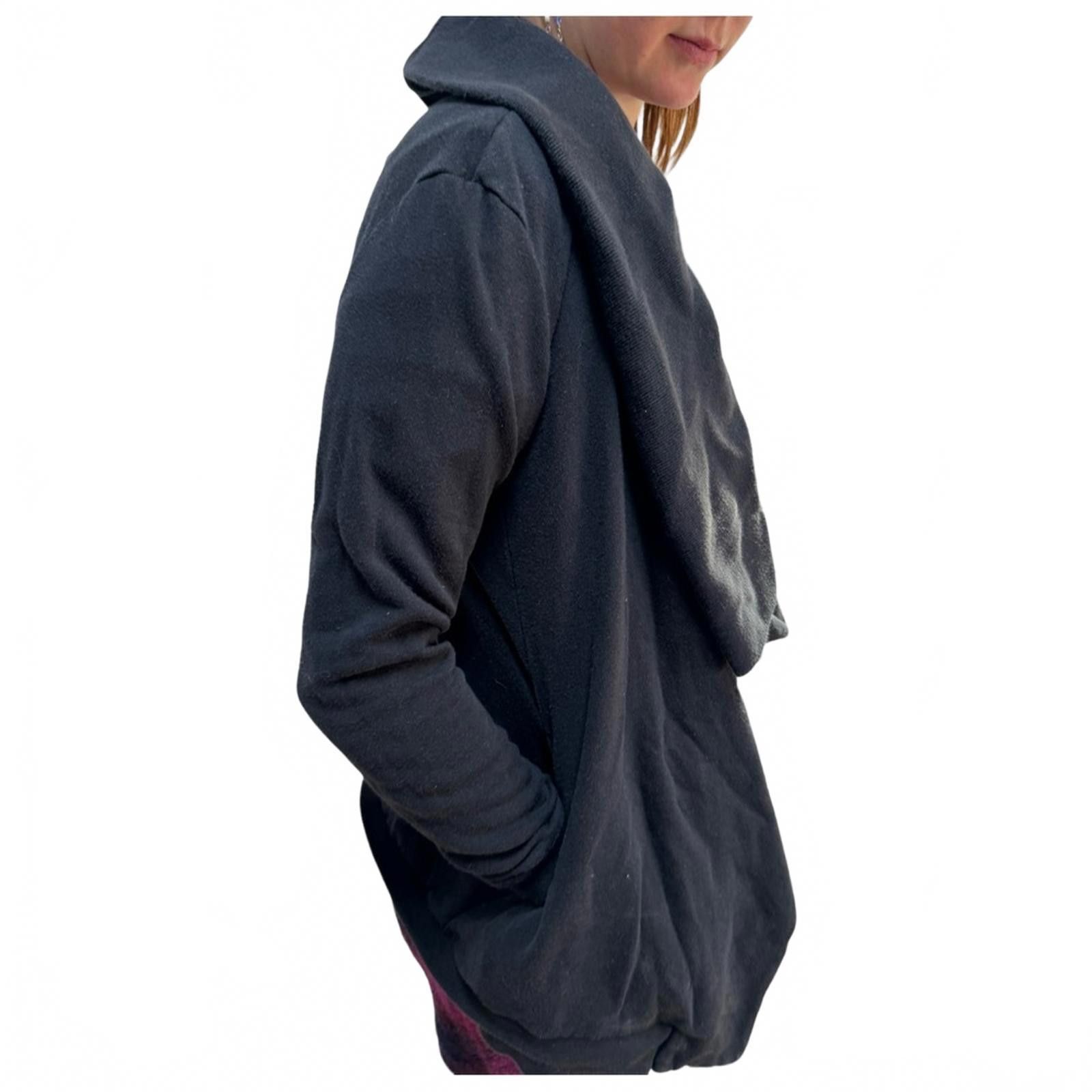 Allsaints AllSaints XS Black Collared Full-Zip Sweatshirt Size XS / US 0-2 / IT 36-38 - 3 Thumbnail