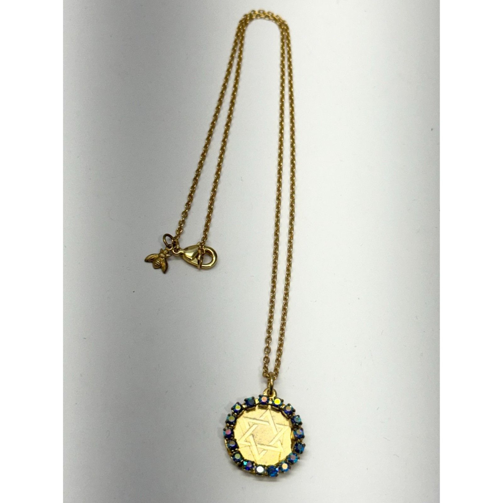 Vintage Vintage rhinestone blue Jewish star charm necklace Size ONE SIZE - 4 Thumbnail