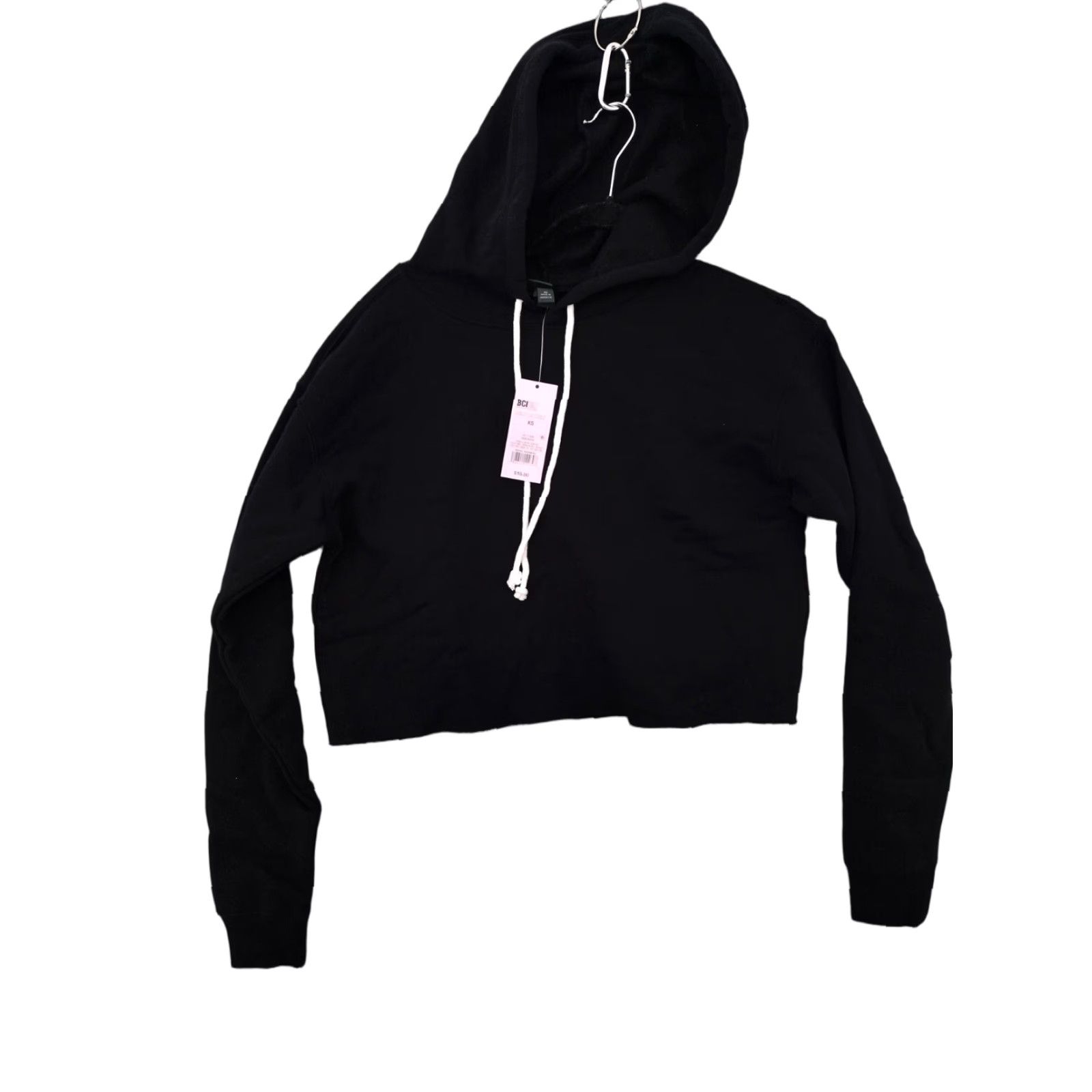 Vintage Wild Fable Cro p Hoodie Women s XS Black Cotton Polyester Hooded Pullover Activewear Winter 90s? Size XS / US 0-2 / IT 36-38 - 1 Thumbnail