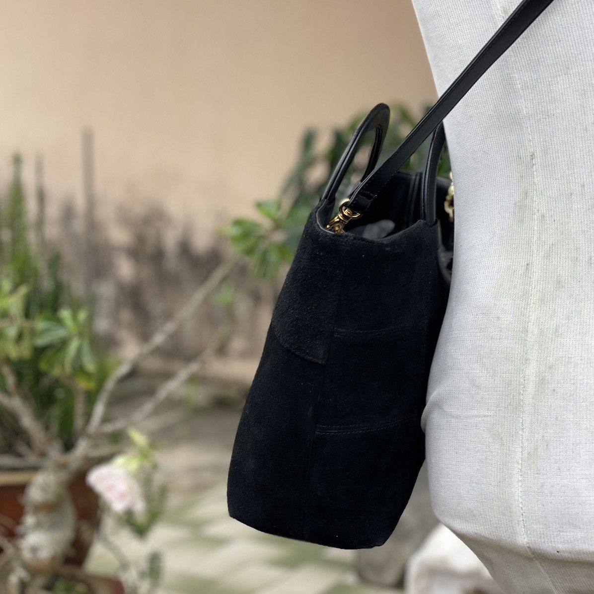 Japanese Brand × Leather Unbranded Patchwork Suede Leather Two Way Bag Size ONE SIZE - 5 Thumbnail