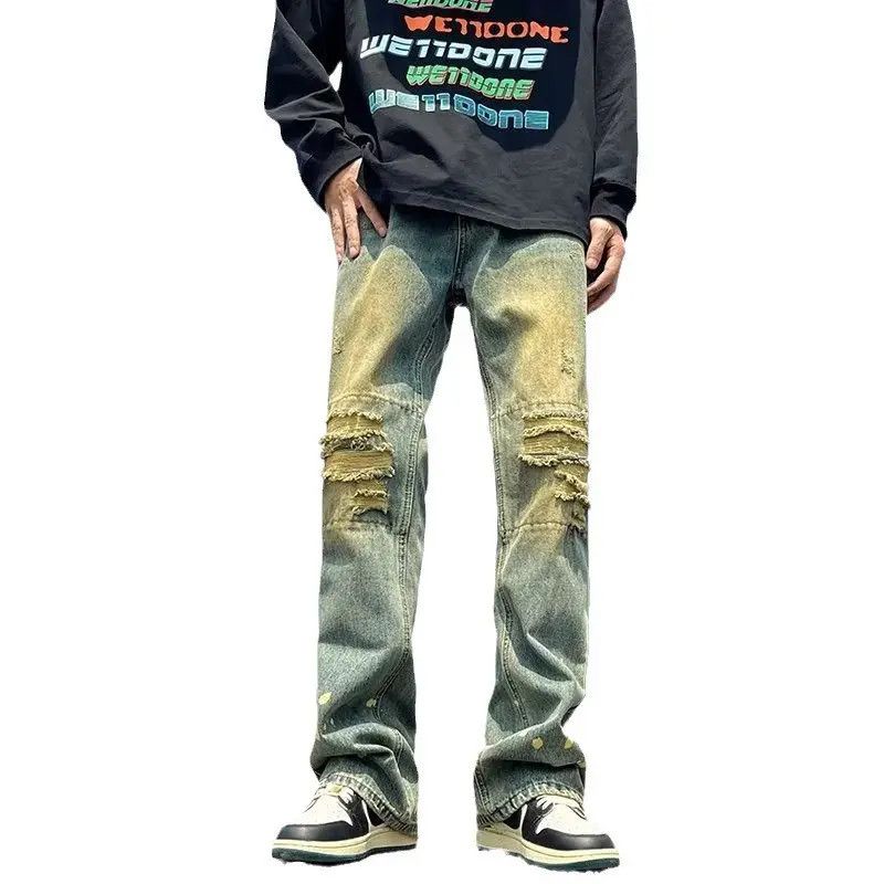 Japanese Brand × Jean Retro loose splashed ink ripped jeans Size US 32 / EU 48 - 5 Thumbnail