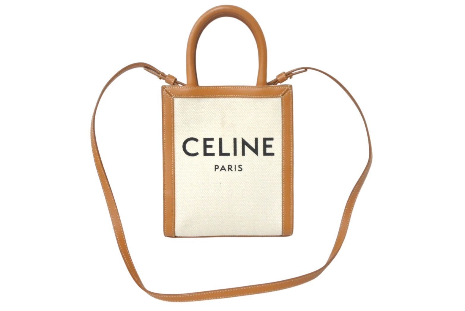 Celine Mini Vertical Cabas 2Way Shoulder Bag in Brown, Men's