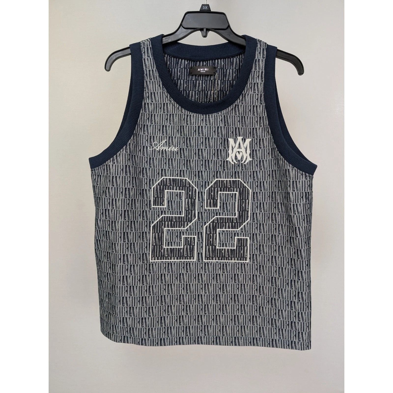 Amiri o1rshd1 Jacquard BBall Jersey Top Tank in Washed Indigo Size US S / EU 44-46 / 1 - 1 Thumbnail