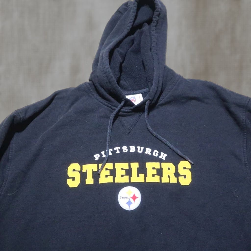 NFL VINTAGE NFL Steelers Black Hoodie Sweater Adult Large Mens Size US L / EU 52-54 / 3 - 1 Thumbnail