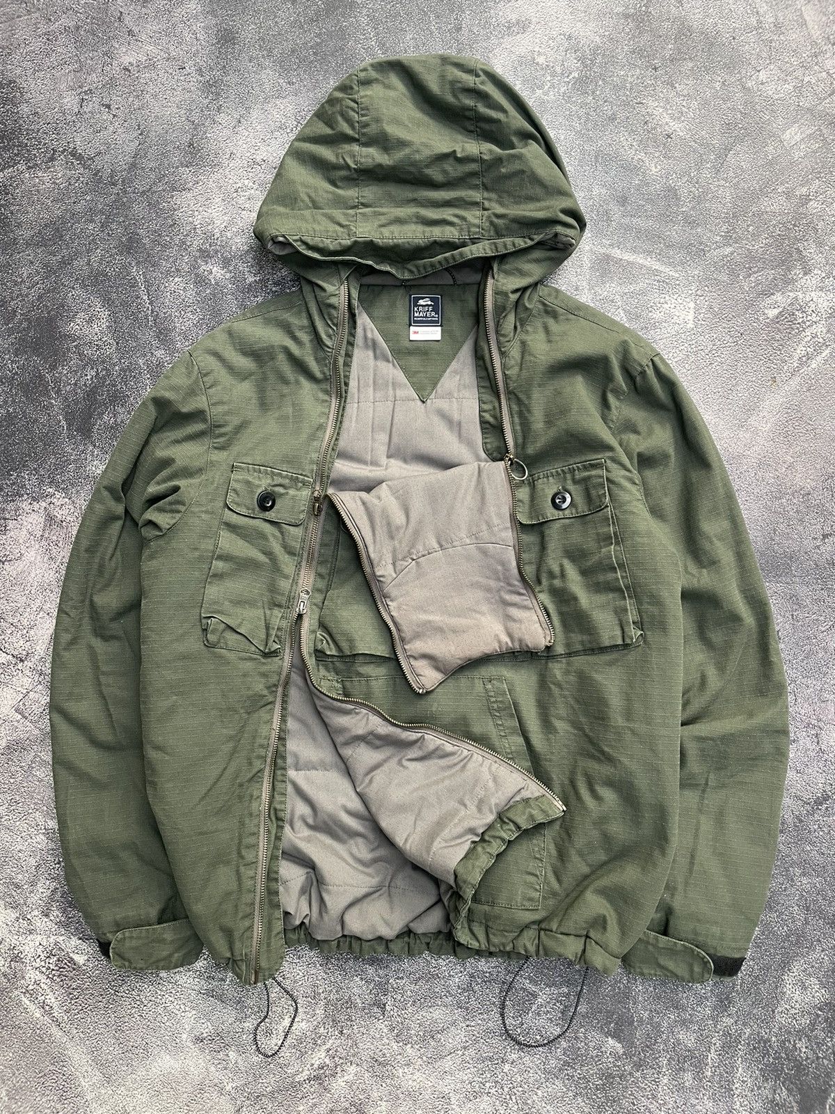 Japanese Brand Kriff Mayer Hinoko Anorak Asymetrical Zipper Military Jacket Size US L / EU 52-54 / 3 - 5 Thumbnail
