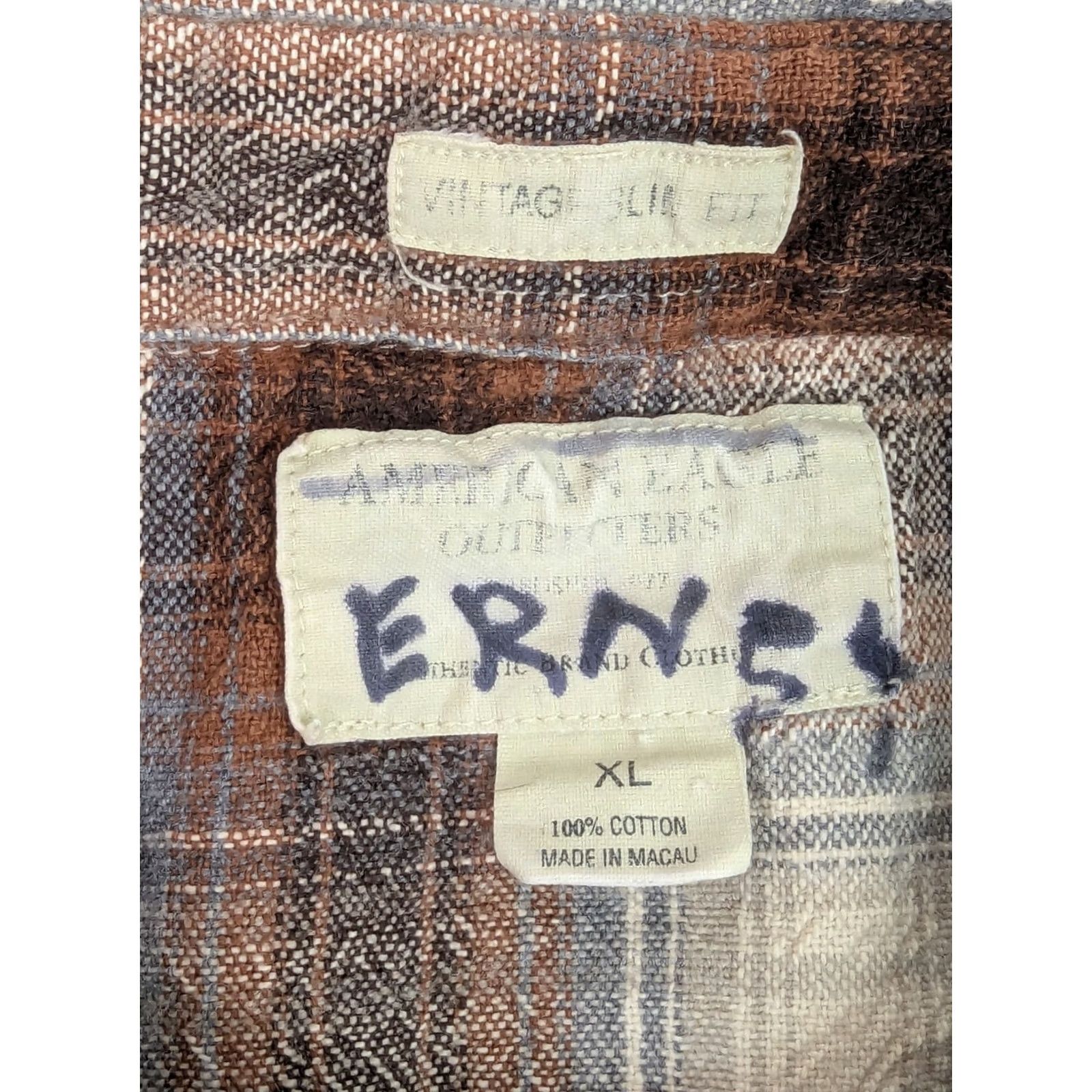 American Eagle Outfitters American Eagle Outfitters Slim Fit Pearl Snap Flannel Shirt Men XL – Rustic Plaid, Orange, Button-Up, Casual, Vintage2 Size US XL / EU 56 / 4 - 3 Thumbnail