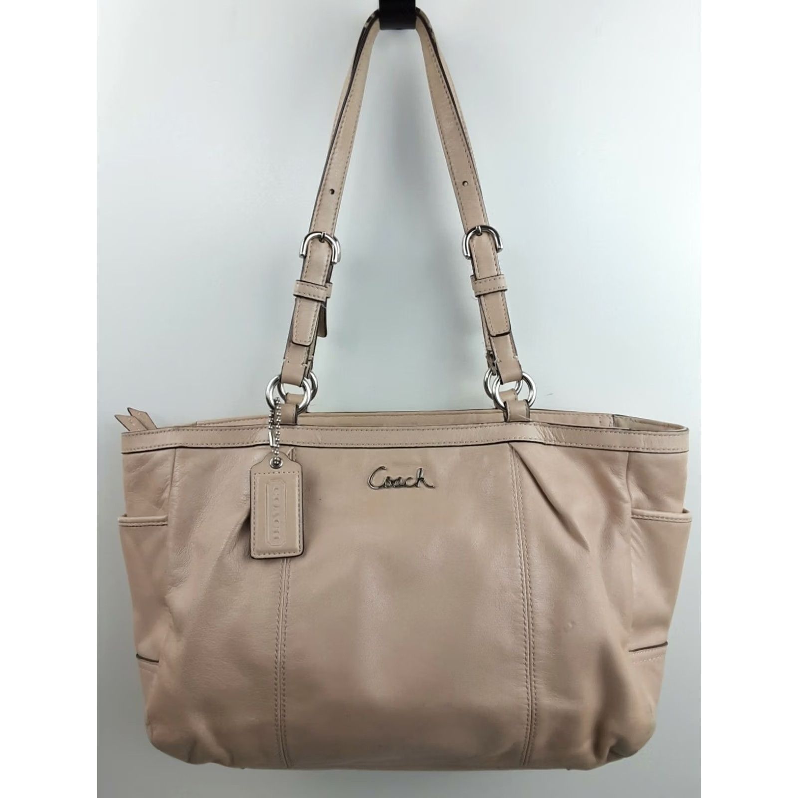Coach VINTAGE Coach F17721 Gallery Leather Shoulder Handbag Tote Purse Beige Womens Medium XL? Size ONE SIZE - 2 Thumbnail