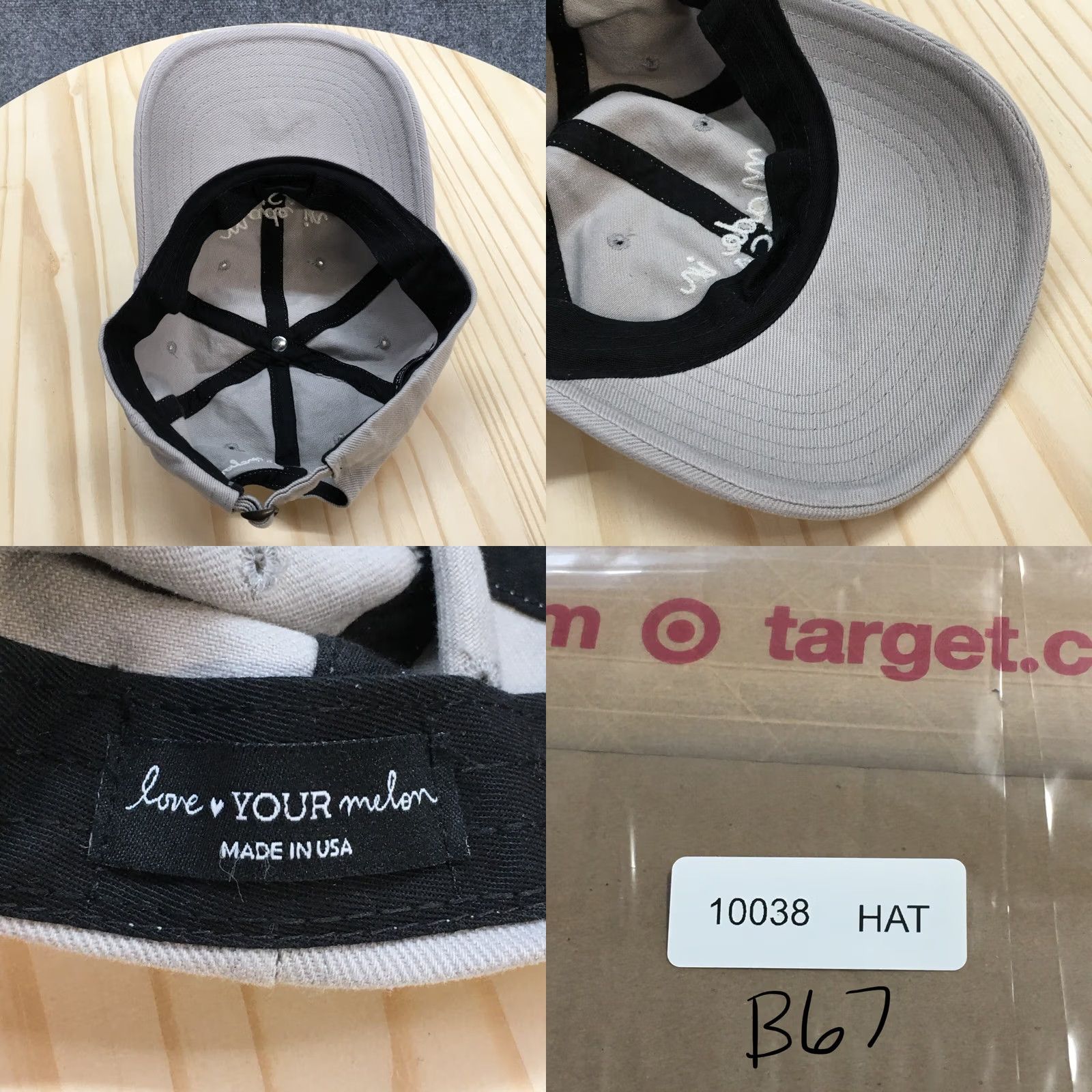 Vintage Love Your Melon Baseball Cap Gray One Size Adjustable Embroidered USA Logo Cap Size ONE SIZE - 8 Thumbnail