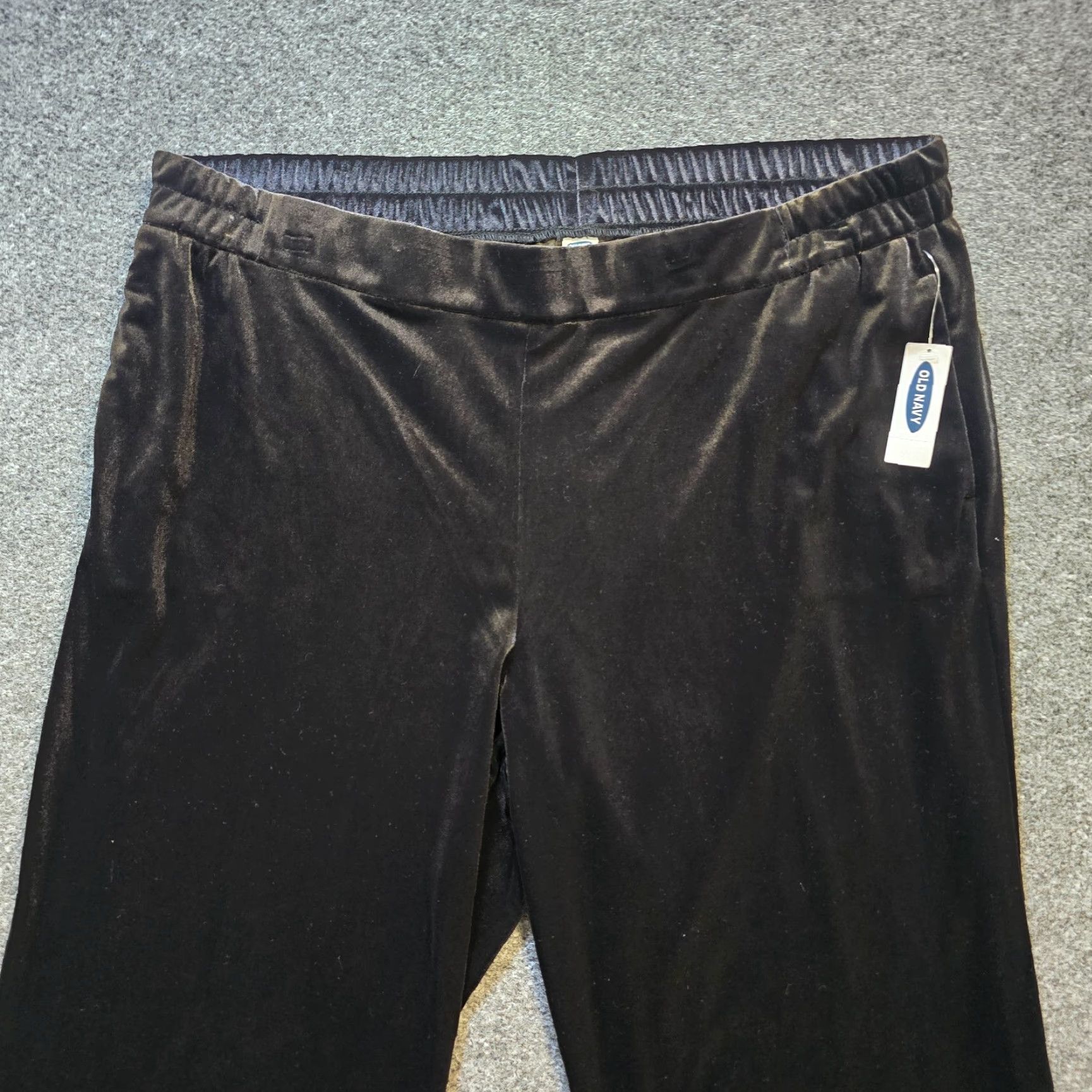 Old Navy Old Navy Pants Womens XL Black Velour Wide-Leg Cropped Pull On Holiday Casual Size 40" / US 18 - 2 Thumbnail