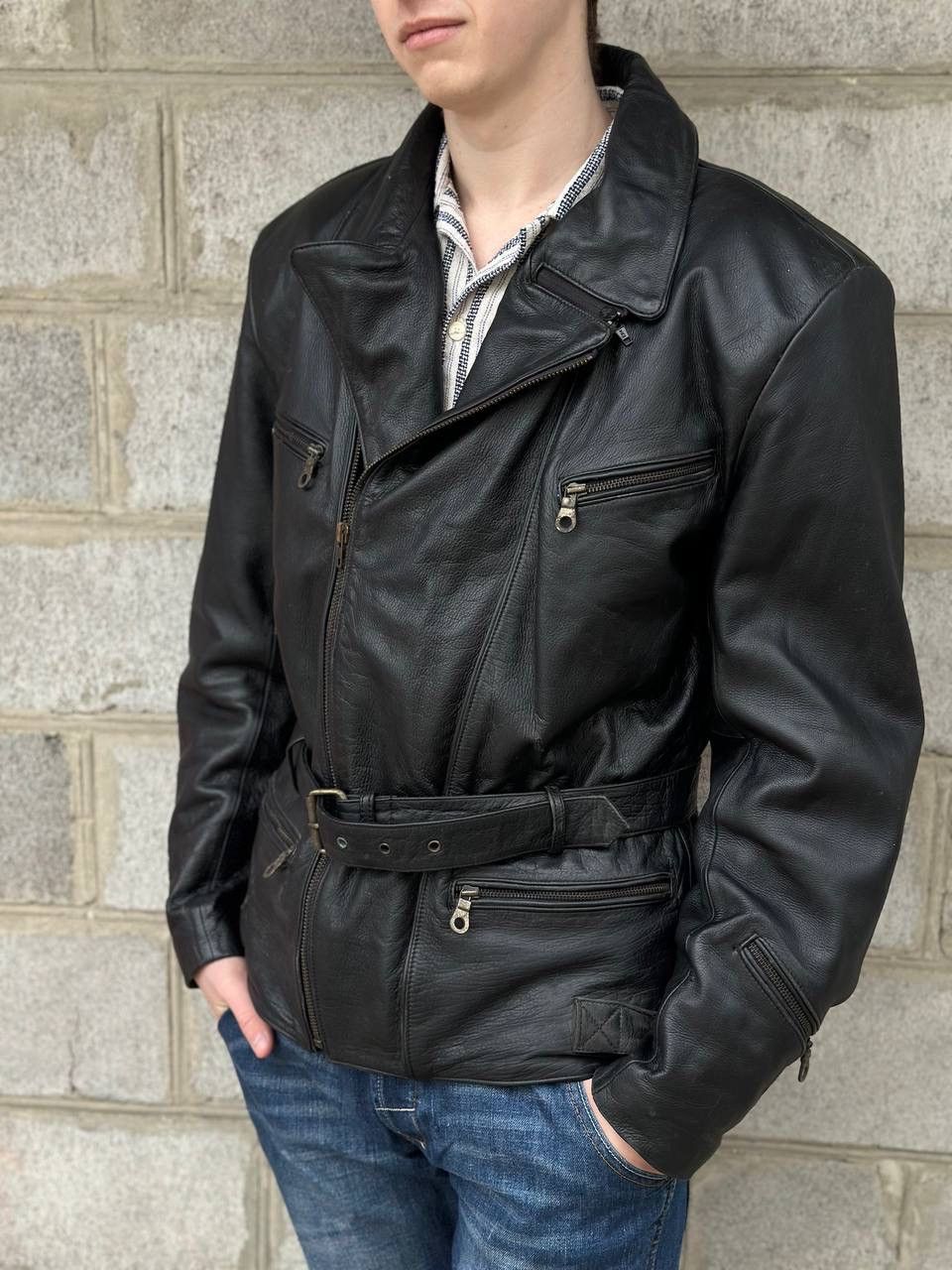 Cowboy Equipment VTG 90s Western Leather Moto Jacket Size L Sanmaru Y2K USA Size US L / EU 52-54 / 3 - 14 Thumbnail